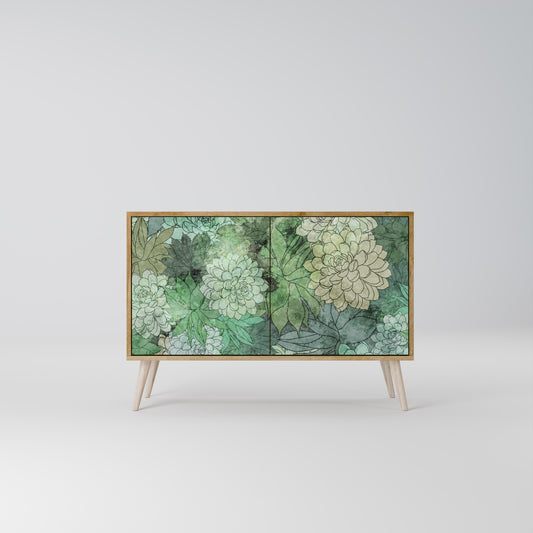 SUCCULENT CLUSTER 2-dörrars skänk i ekeffekt