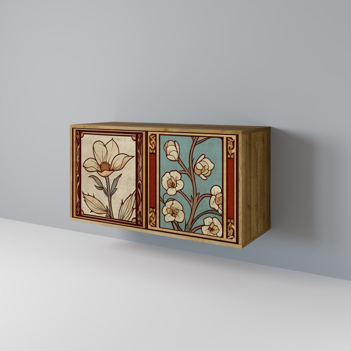 TIMELESS FLORA Skänk med två dörrar