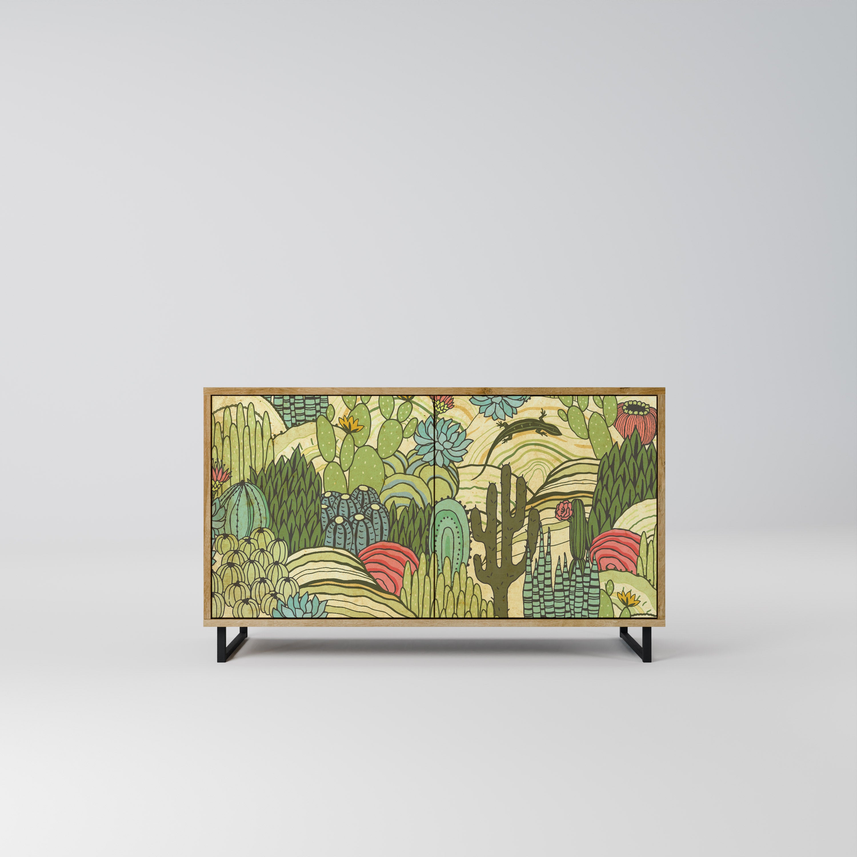 SUCCULENTS KALEIDOSCOPE 2-Door Sideboard in Oak Effect