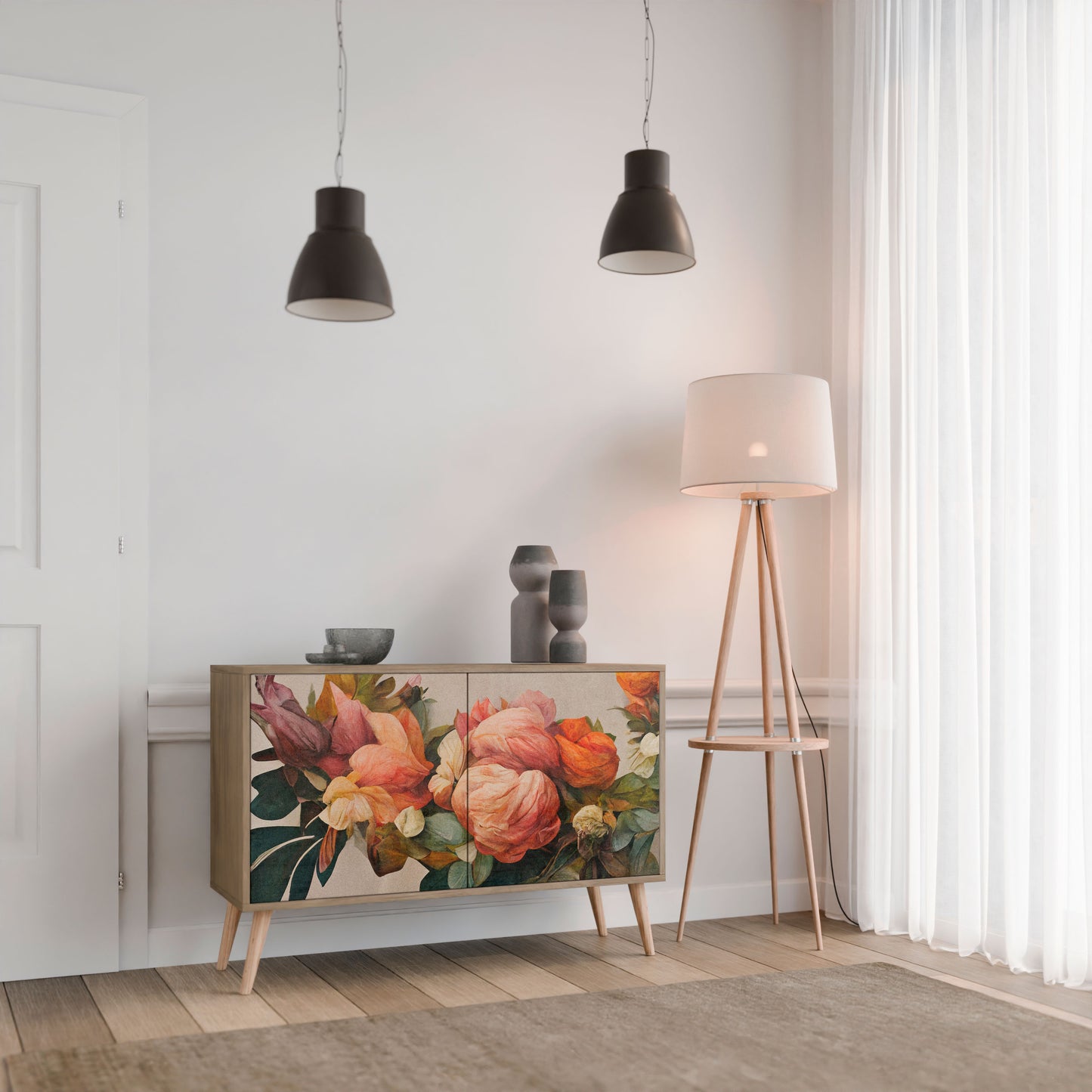 STYLISH BEAUTY 2-Door Sideboard in Oak Effect