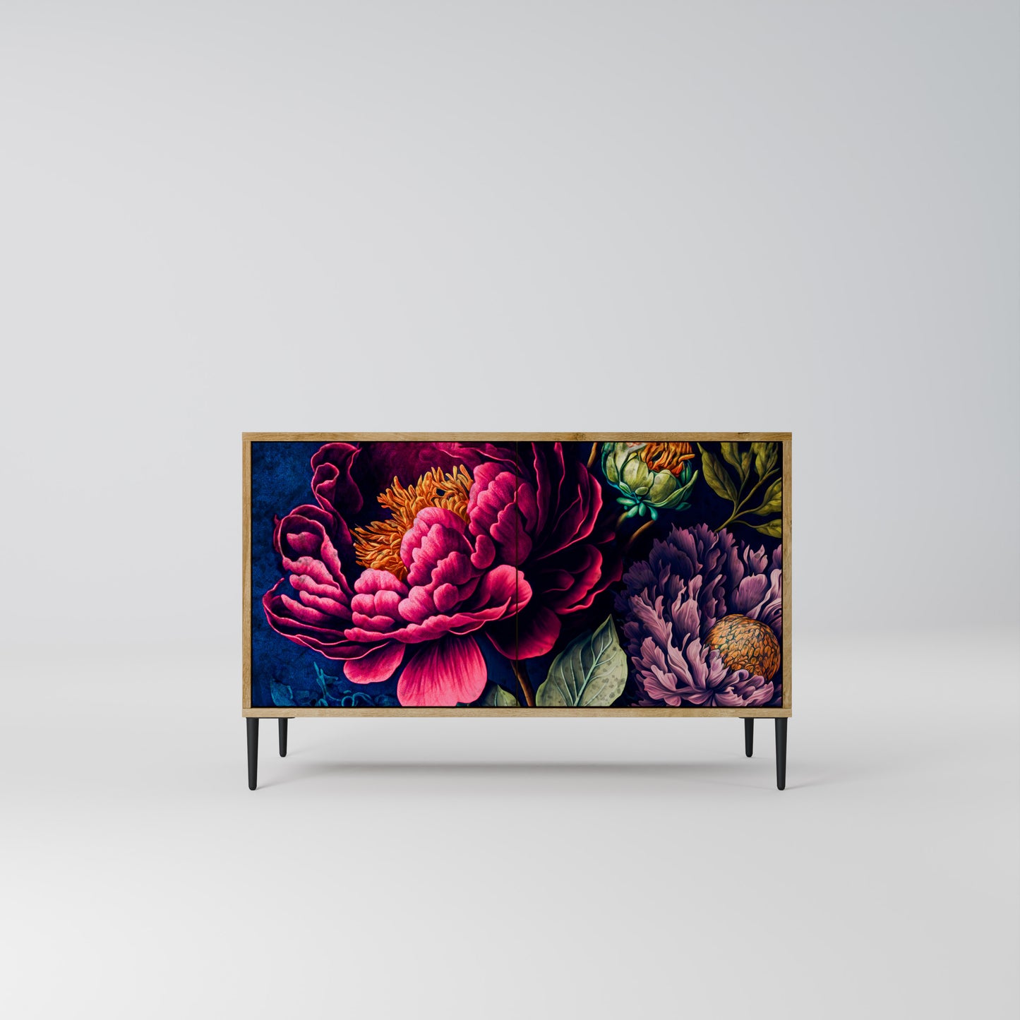 BLOOMING ELEGANCE 2-dörrars skänk i ekeffekt