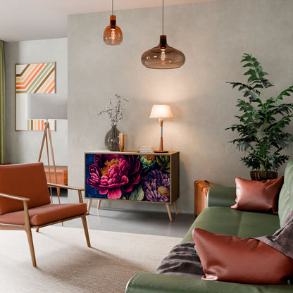 BLOOMING ELEGANCE 2-dörrars skänk i ekeffekt