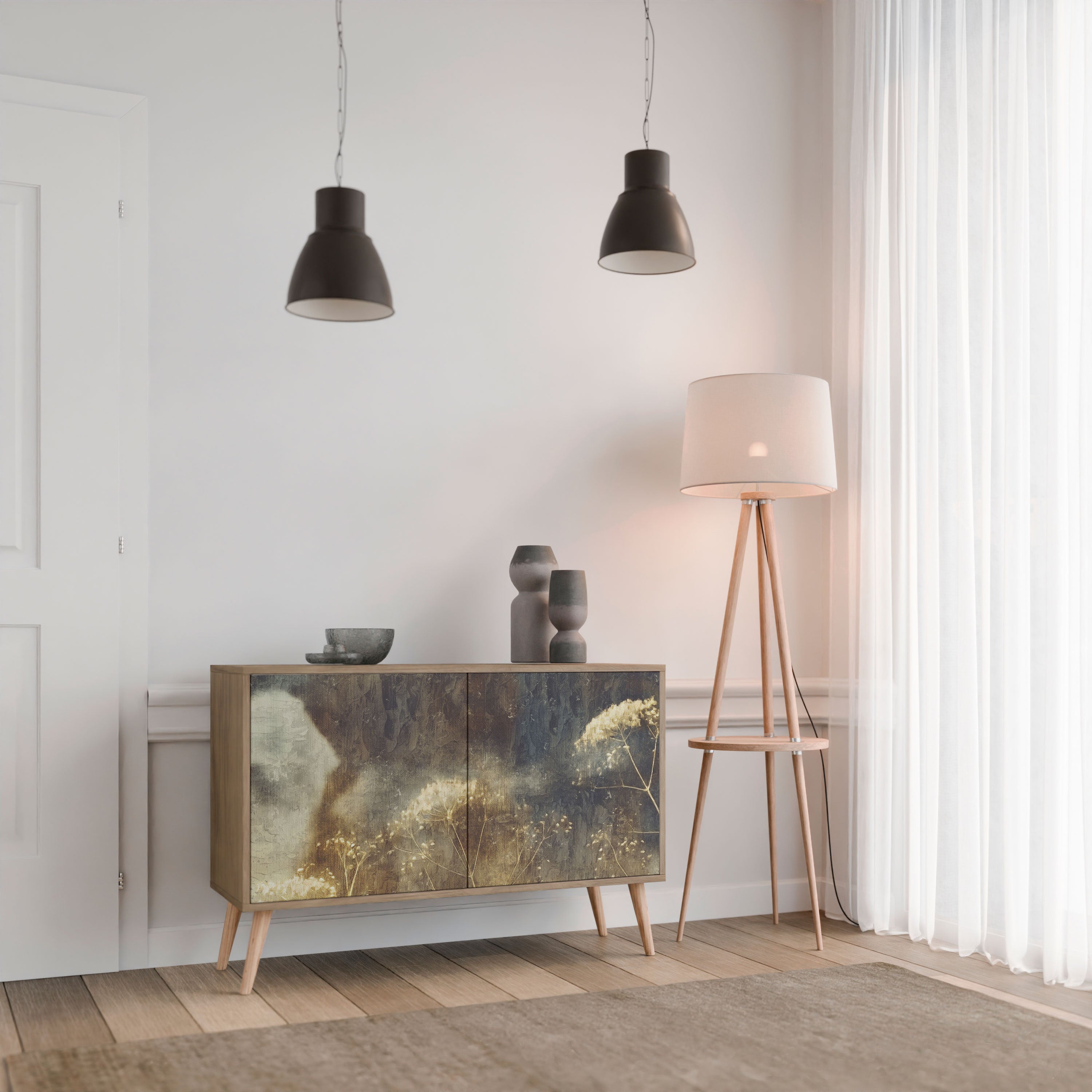 GENTLE POWER 2-Door Sideboard in Oak Effect