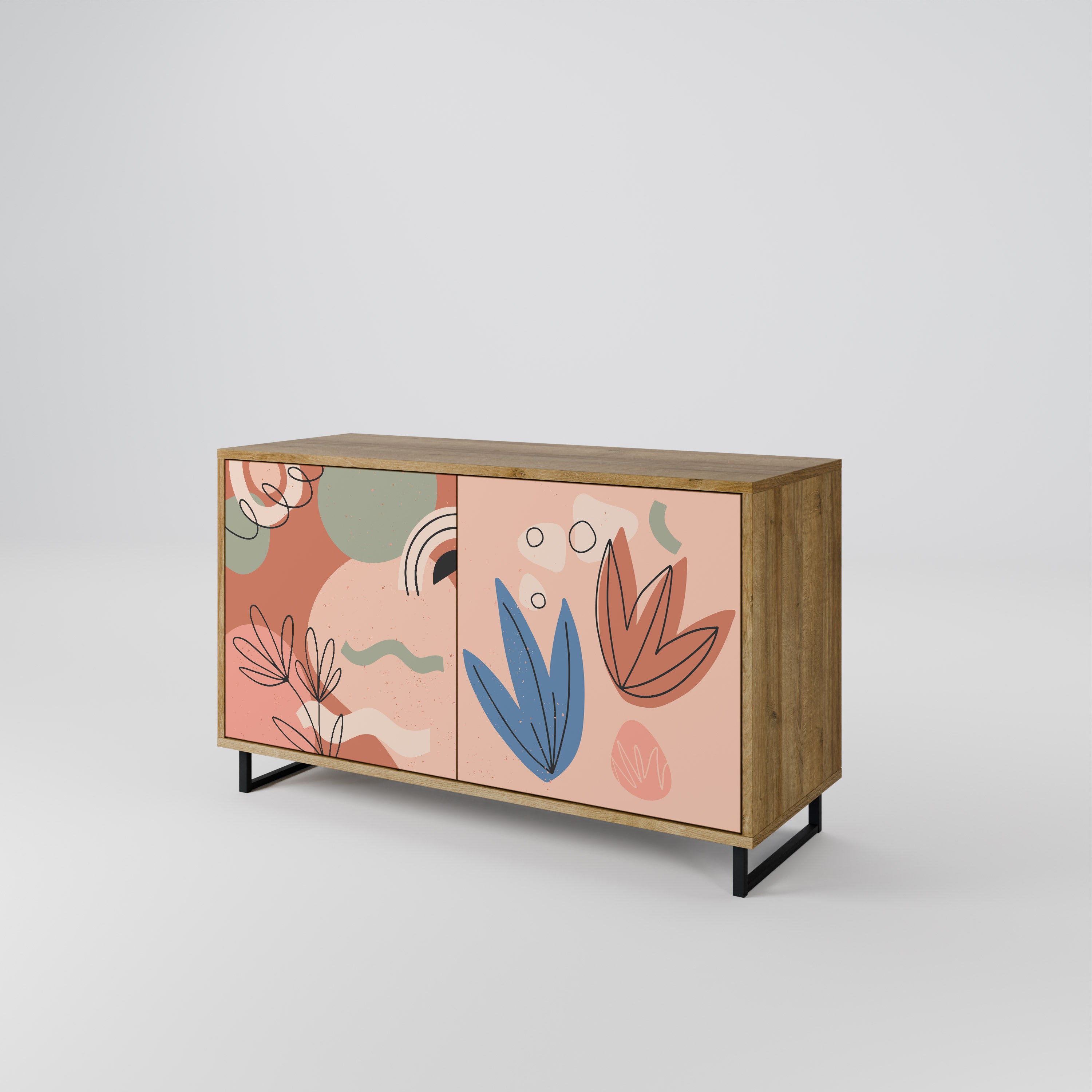 PASTEL DESTINY 2-Door Sideboard in Oak Effect