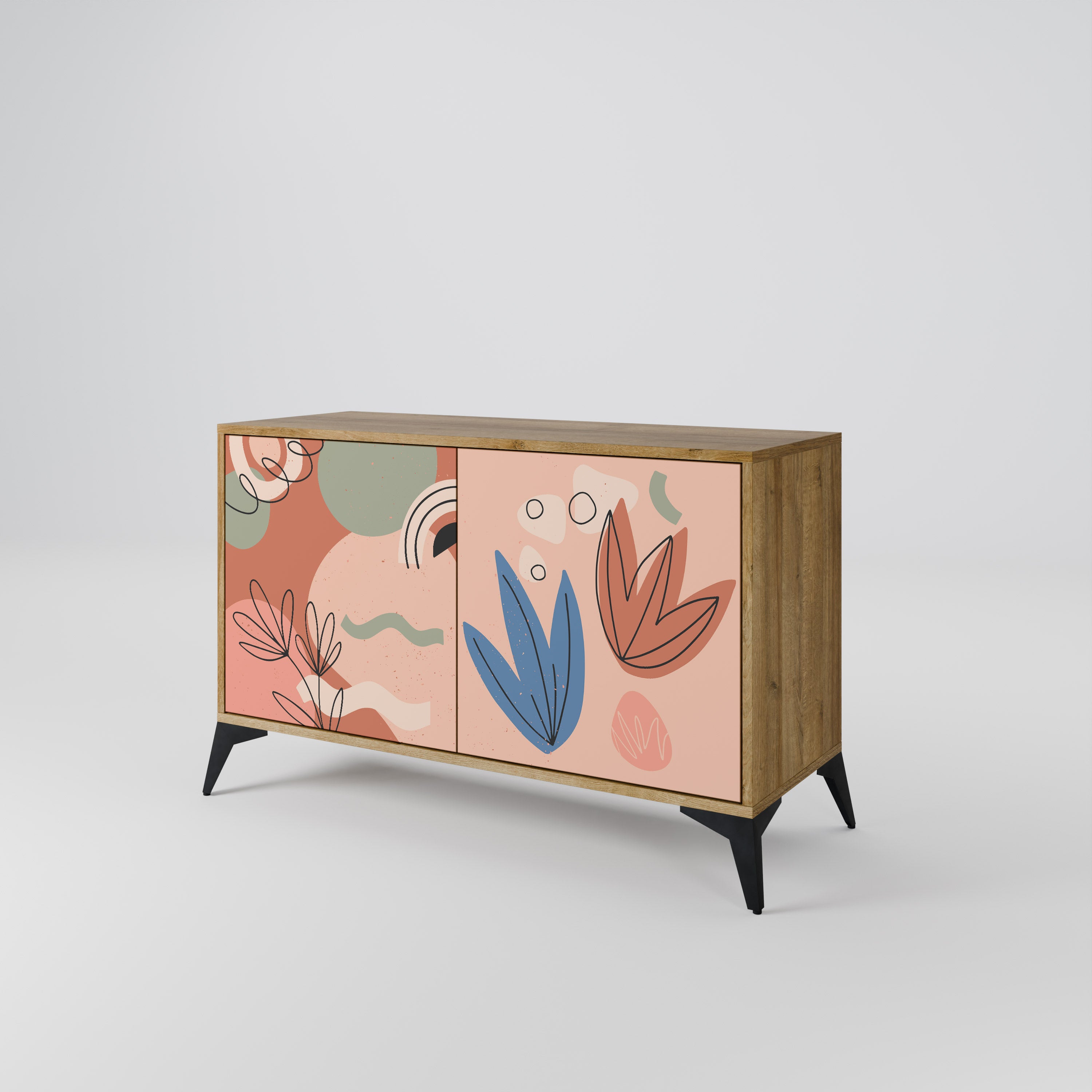 PASTEL DESTINY 2-Door Sideboard in Oak Effect