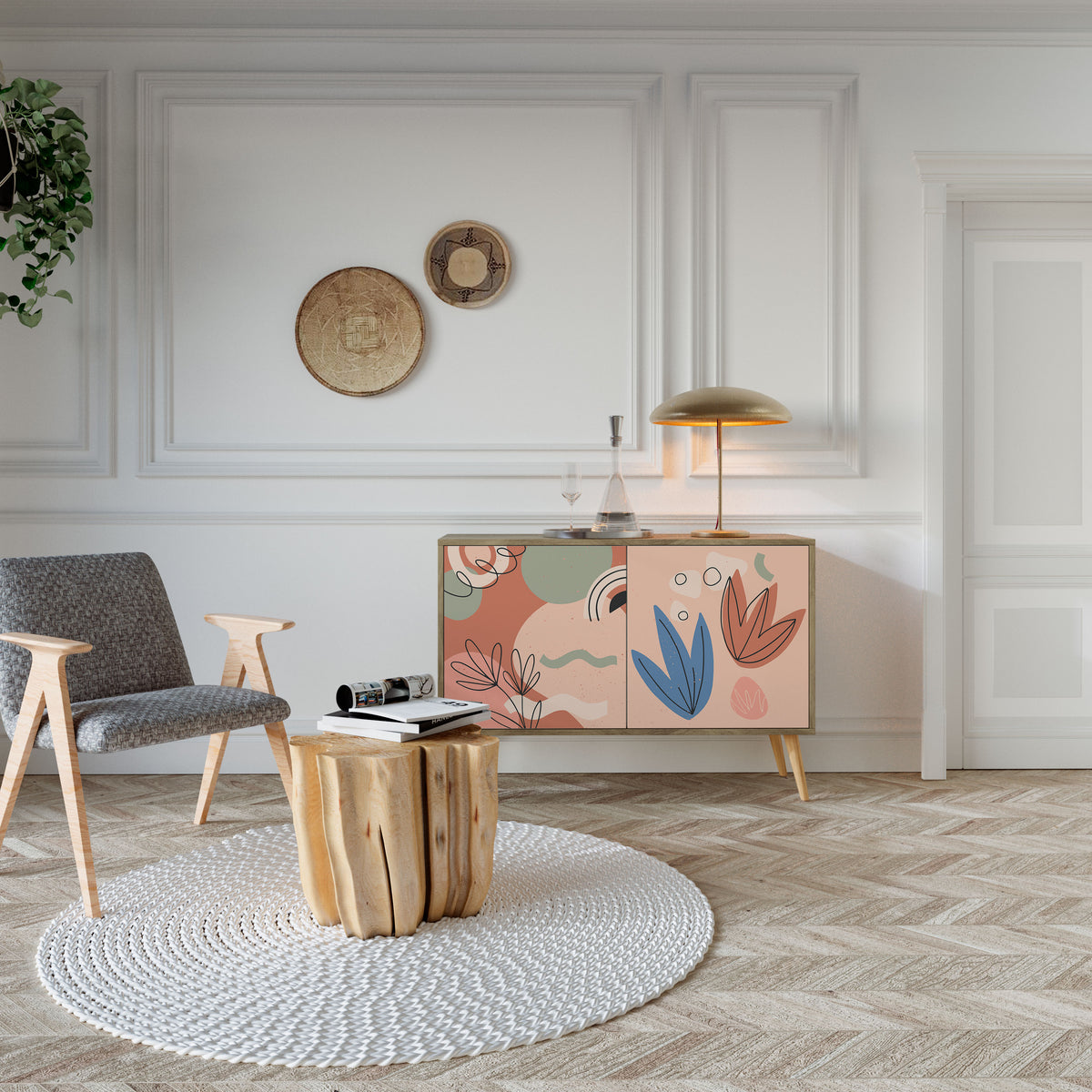 PASTEL DESTINY Skänk med två dörrar