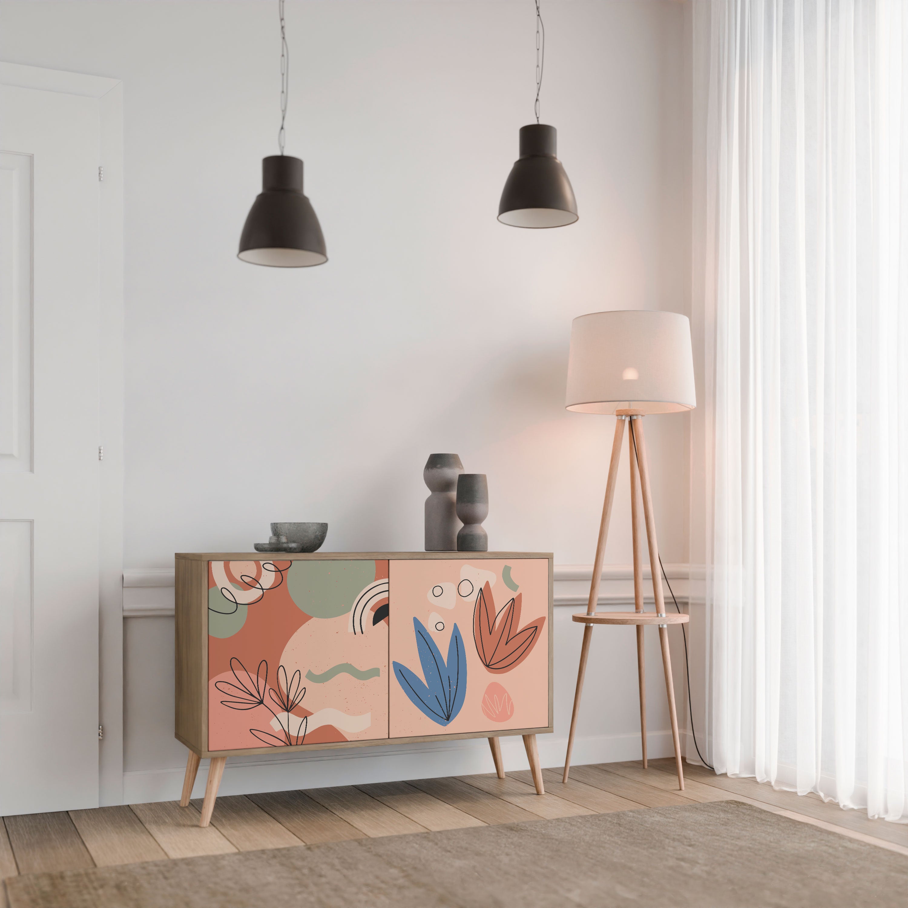 PASTEL DESTINY 2-Door Sideboard in Oak Effect