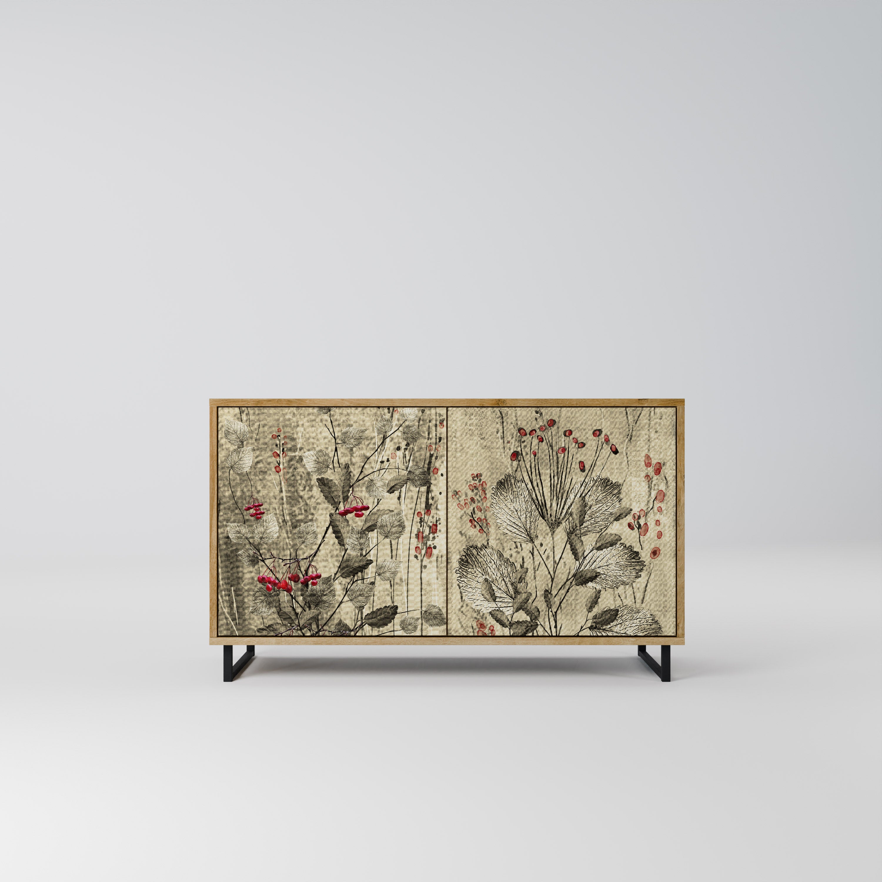HERBAL GRACE 2-Door Sideboard in Oak Effect
