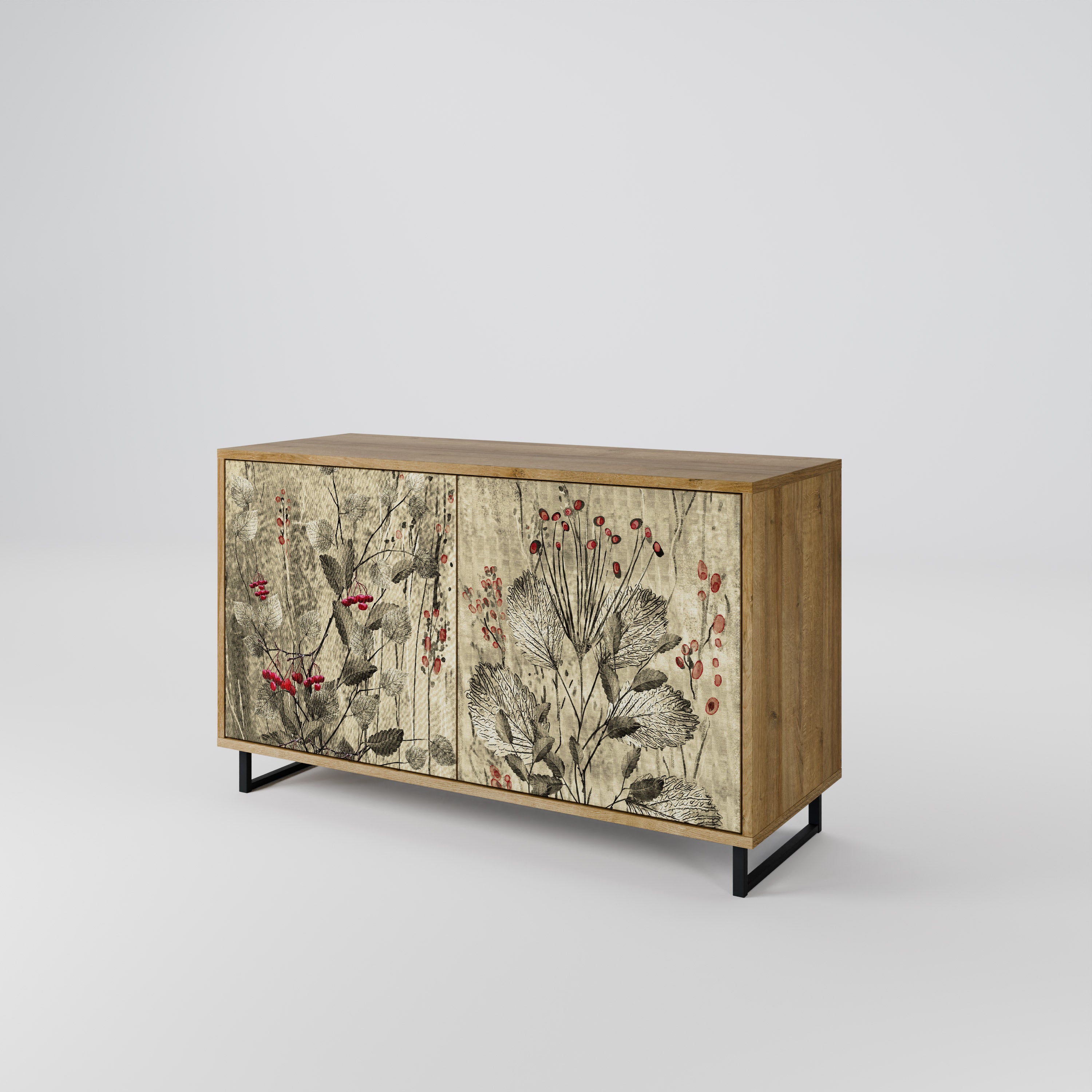 HERBAL GRACE 2-Door Sideboard in Oak Effect