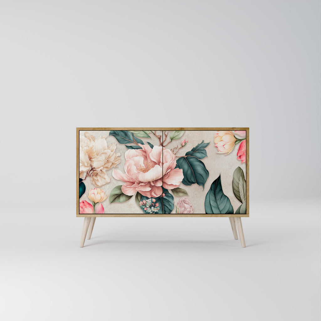 FLORAL GRACE 2-Door Sideboard in Oak Effect