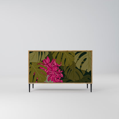 TROPICAL BEAUTY 2-dörrars skänk i ekeffekt