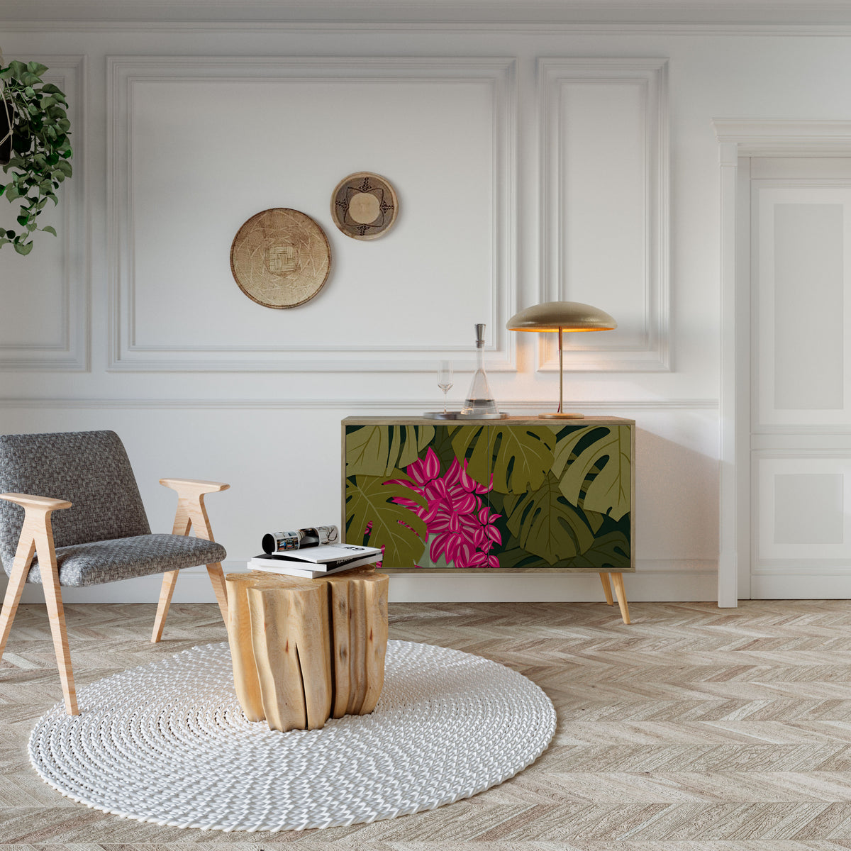 TROPICAL BEAUTY Skänk med två dörrar