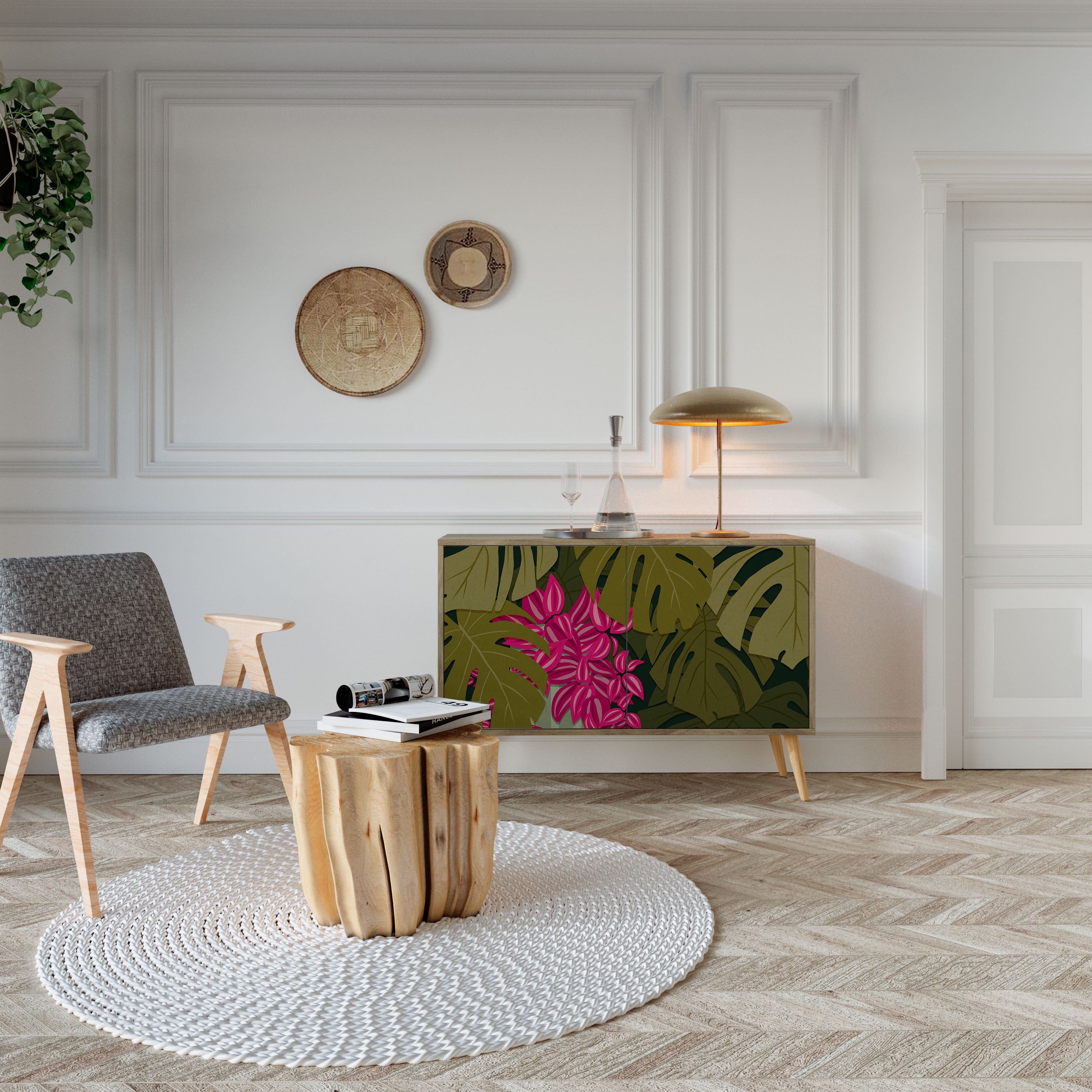 TROPICAL BEAUTY 2-Door Sideboard in Oak Effect