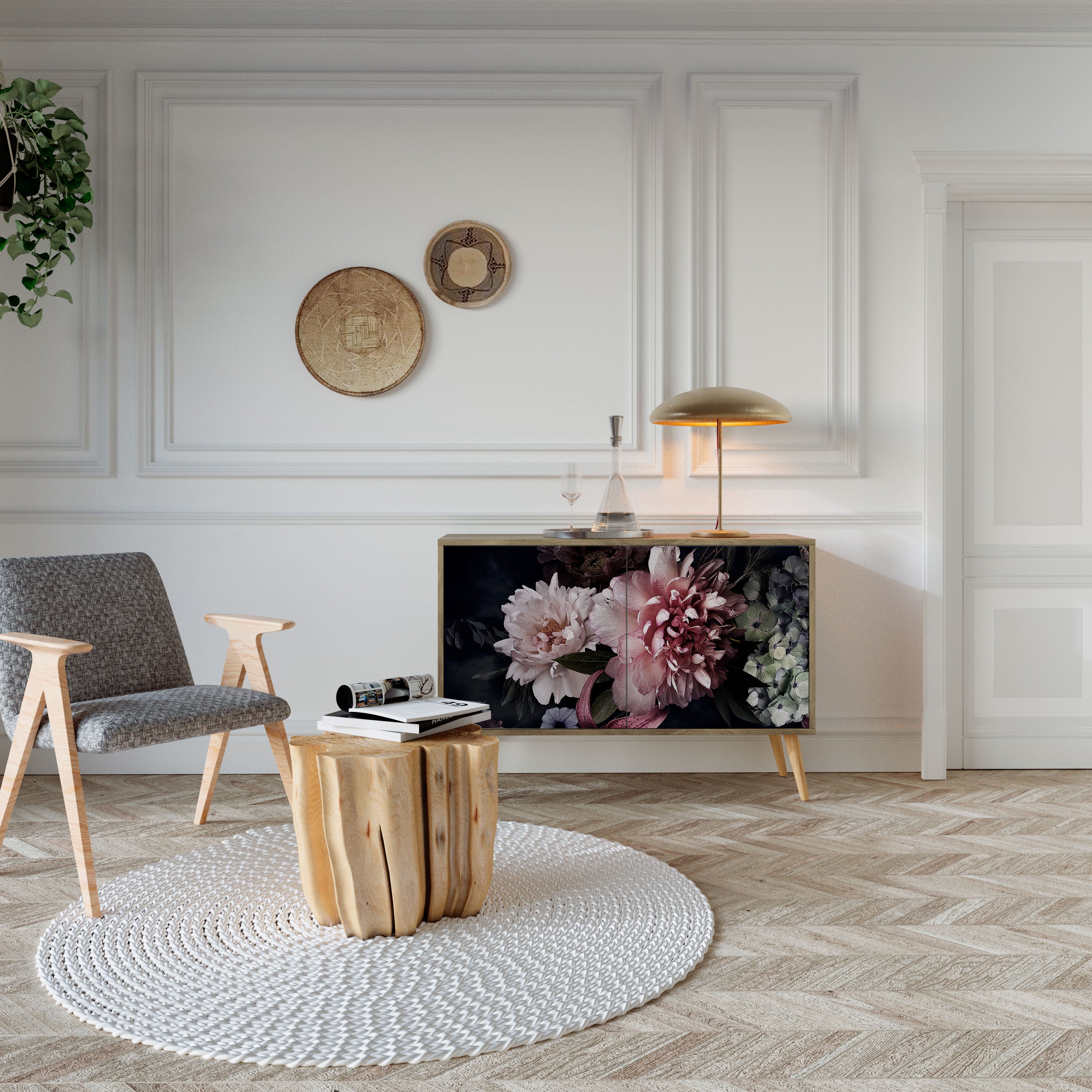 PURE BLOSSOM 2-Door Sideboard in Oak Effect