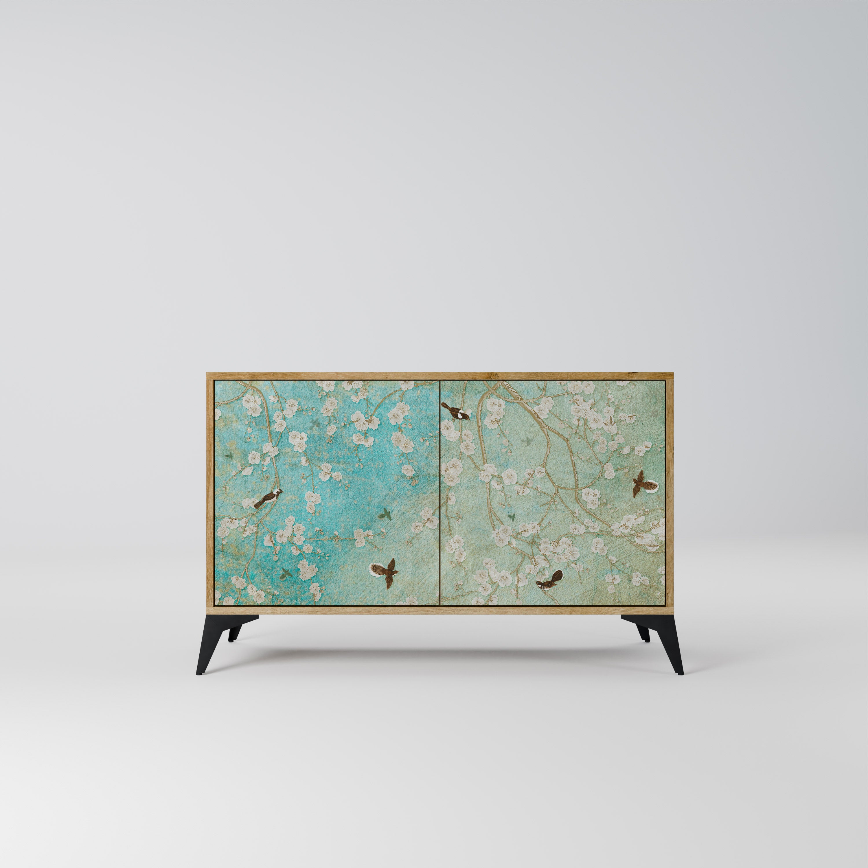 BLOOMING CHARM 2-Door Sideboard in Oak Effect