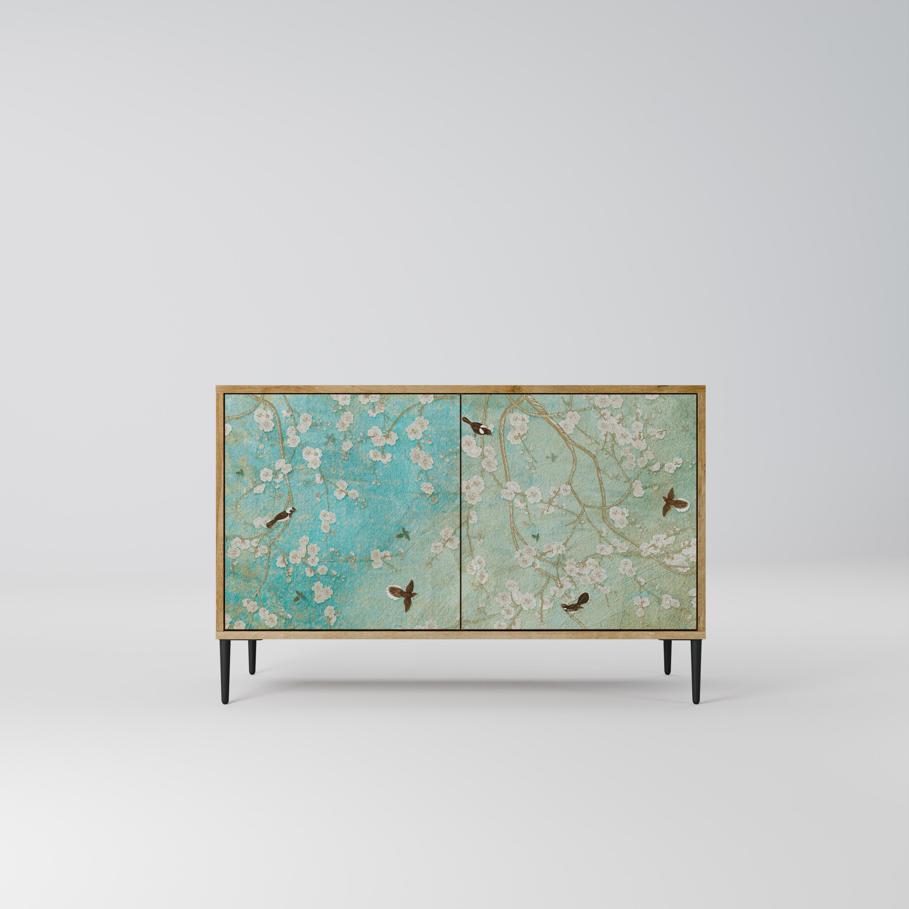 BLOOMING CHARM 2-Door Sideboard in Oak Effect