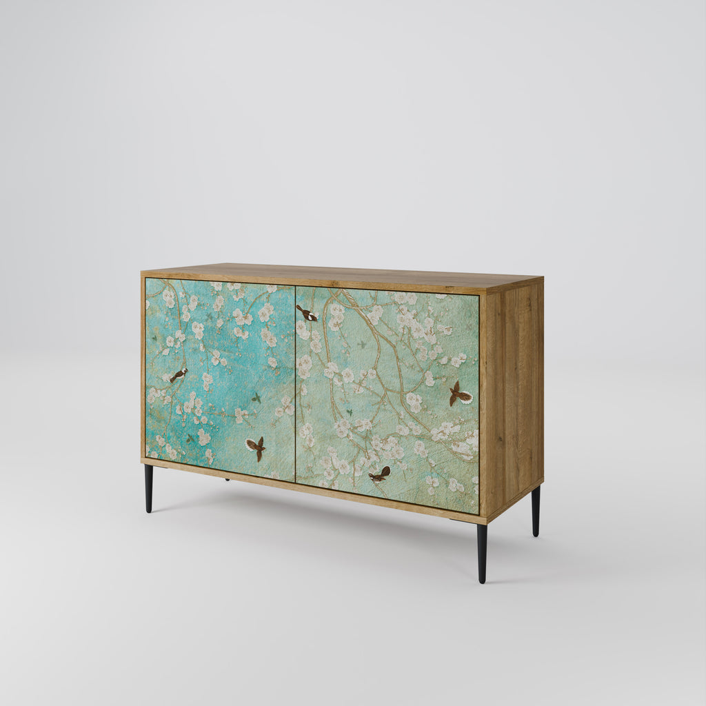 BLOOMING CHARM 2-Door Sideboard in Oak Effect