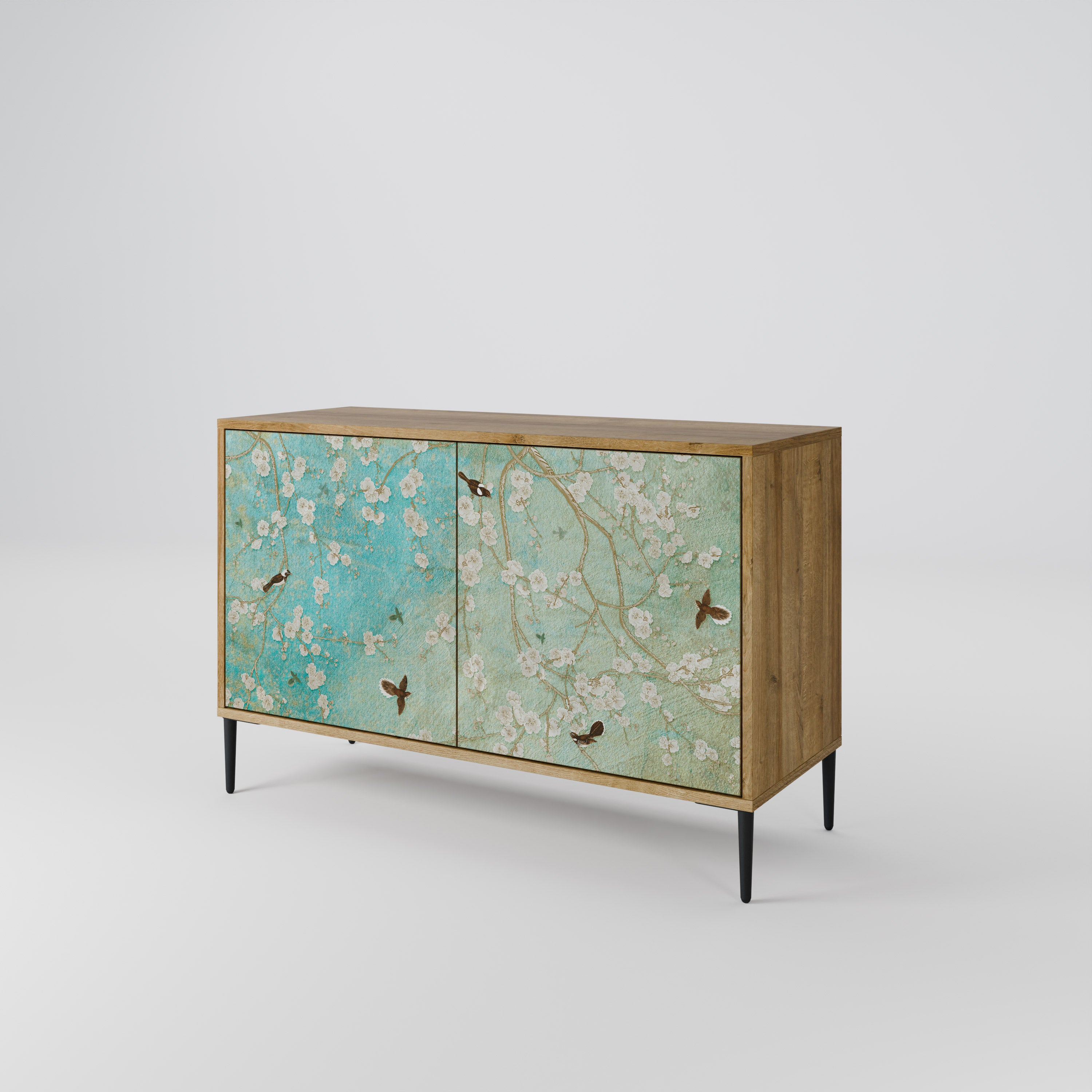 BLOOMING CHARM 2-Door Sideboard in Oak Effect