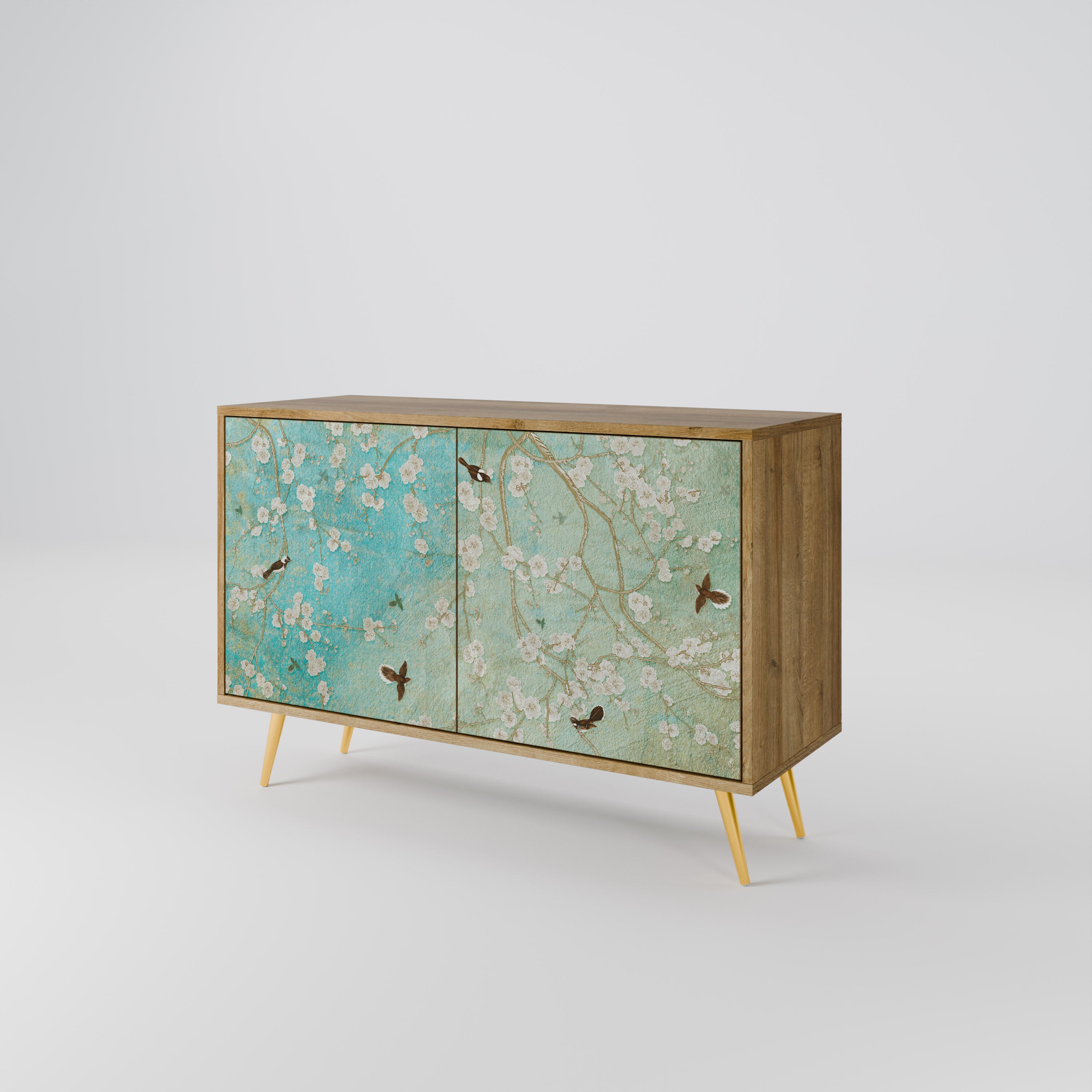 BLOOMING CHARM 2-Door Sideboard in Oak Effect