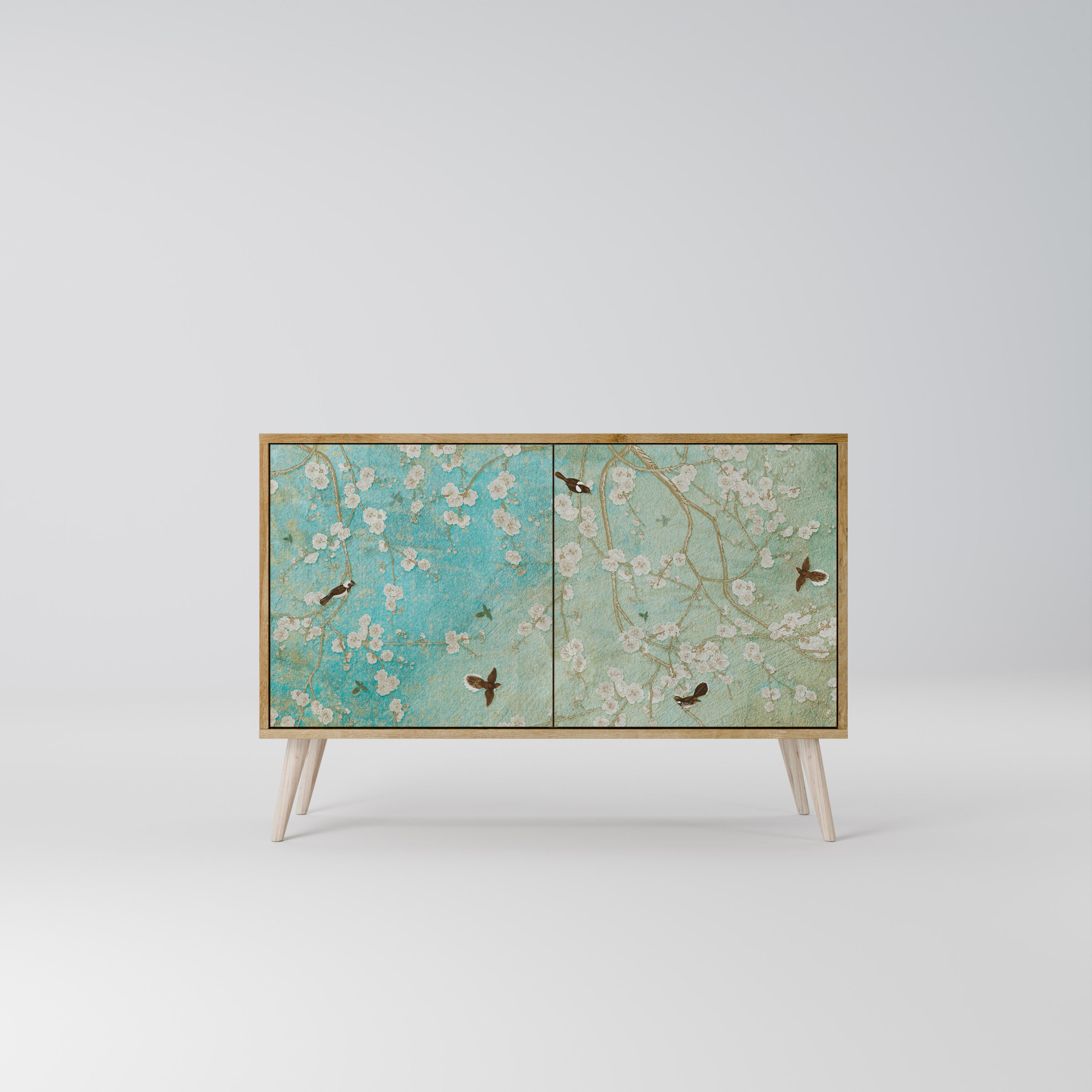 BLOOMING CHARM 2-Door Sideboard in Oak Effect