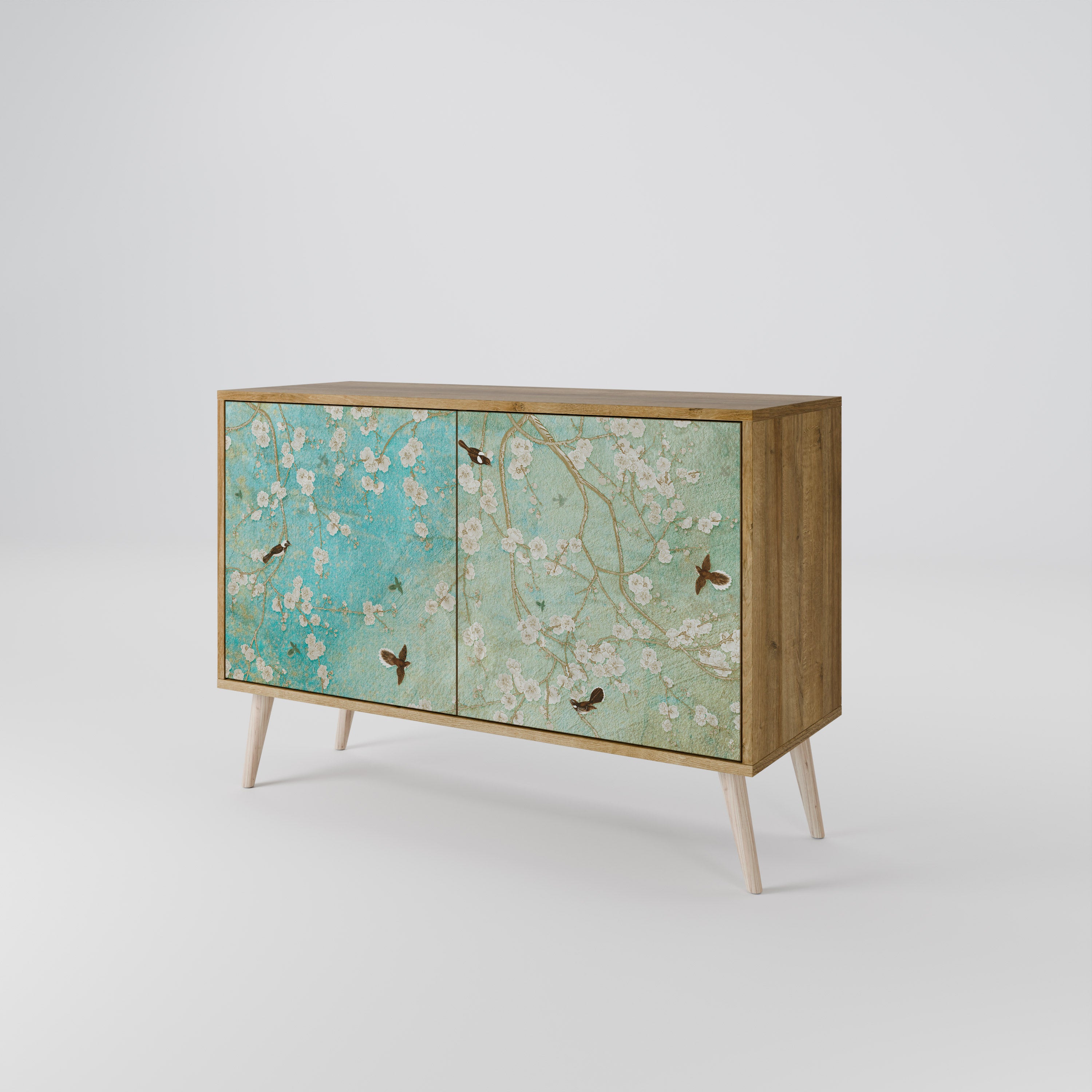 BLOOMING CHARM 2-Door Sideboard in Oak Effect