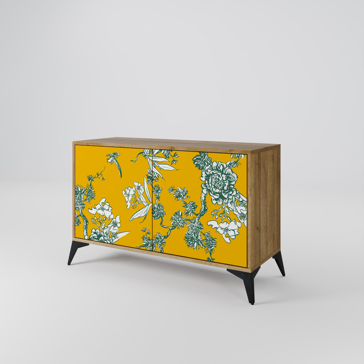 YELLOW CHINOISERIE Skänk med två dörrar