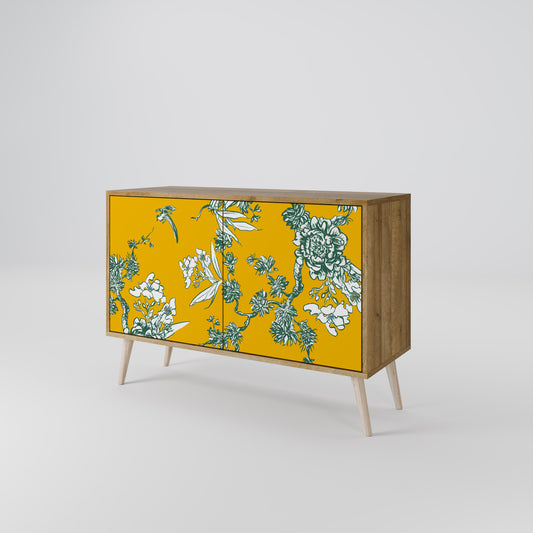 YELLOW CHINOISERIE Skänk med två dörrar