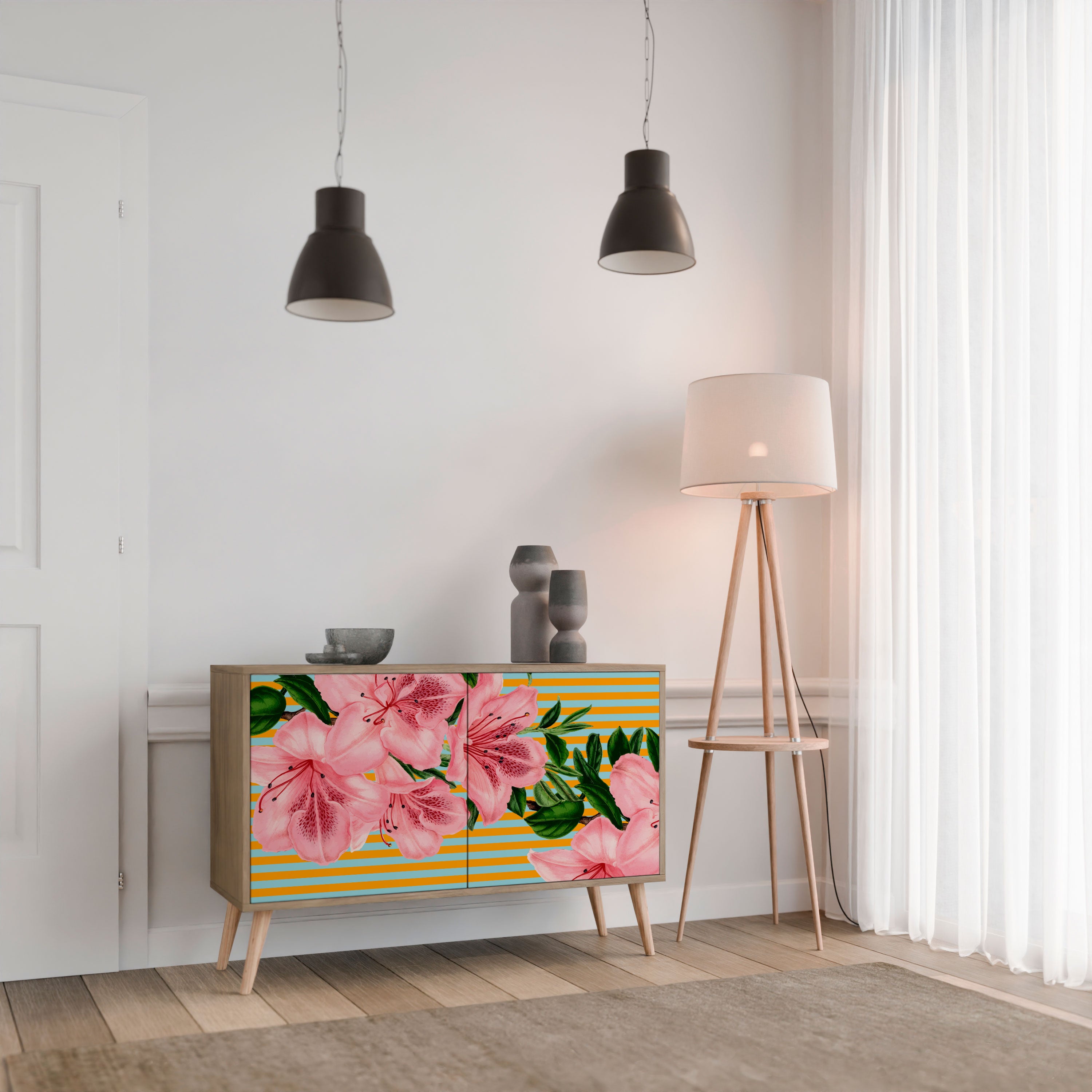 FRAGILE BEAUTY 2-Door Sideboard in Oak Effect