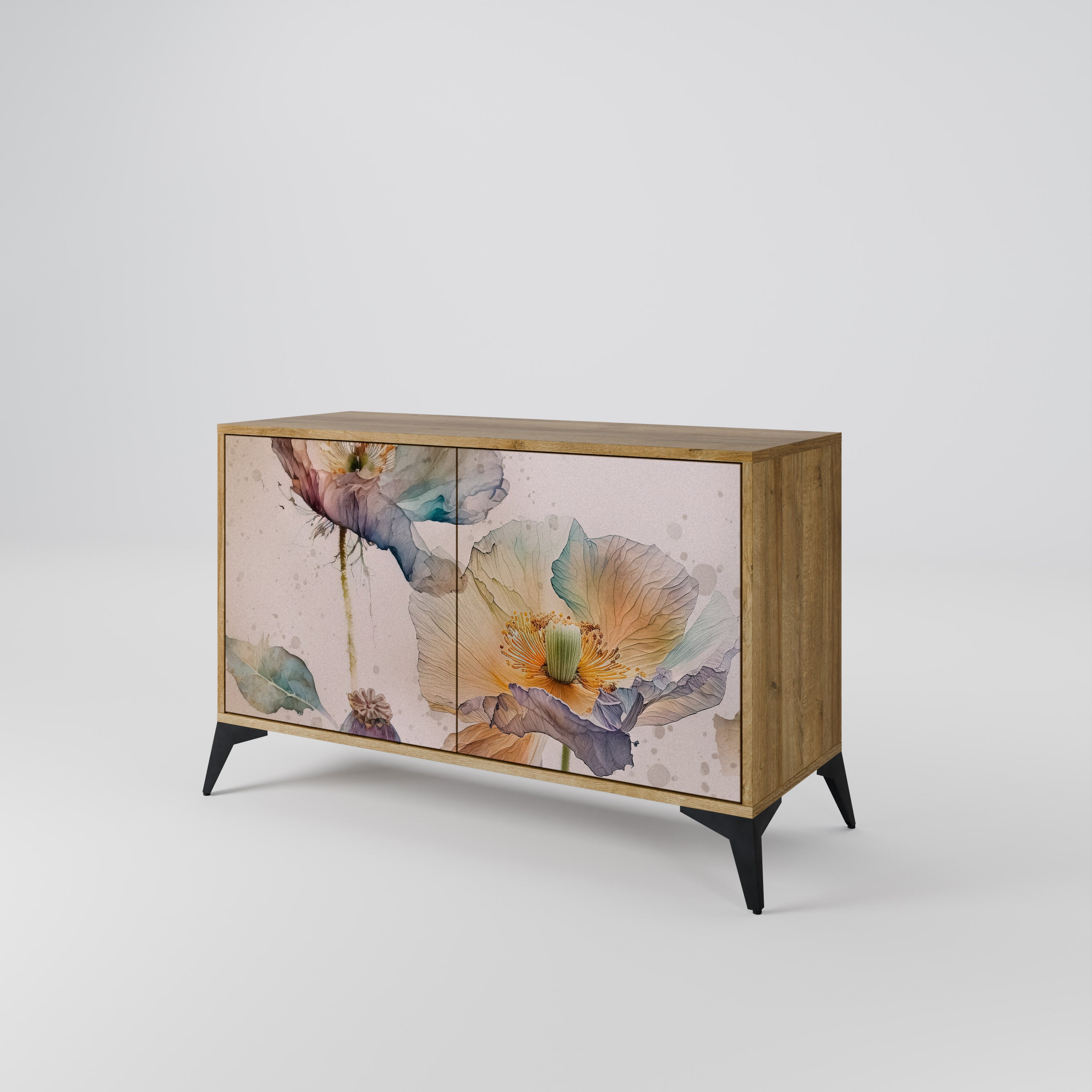 SOFTEN POPPY 2-Door Sideboard in Oak Effect