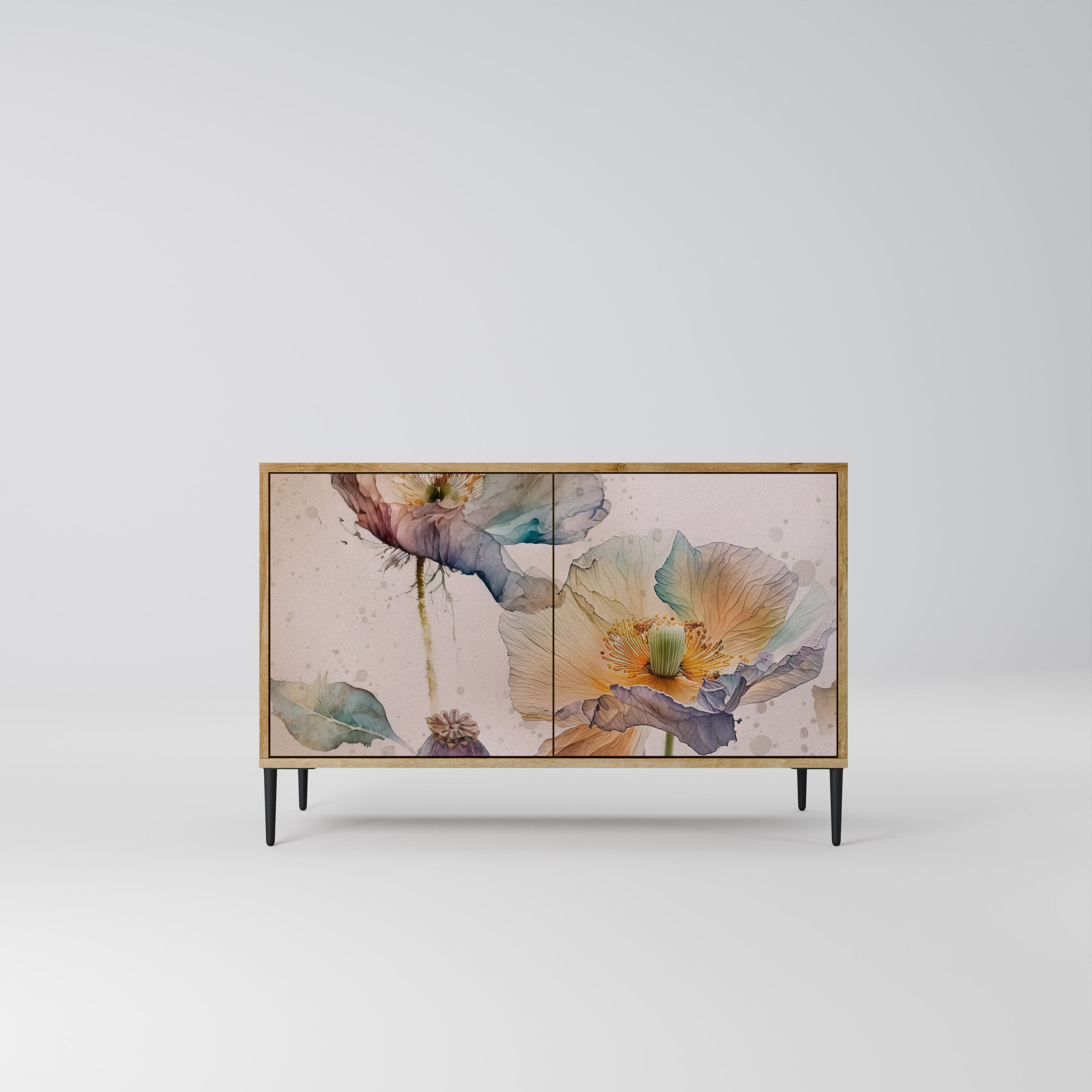 SOFTEN POPPY 2-Door Sideboard in Oak Effect