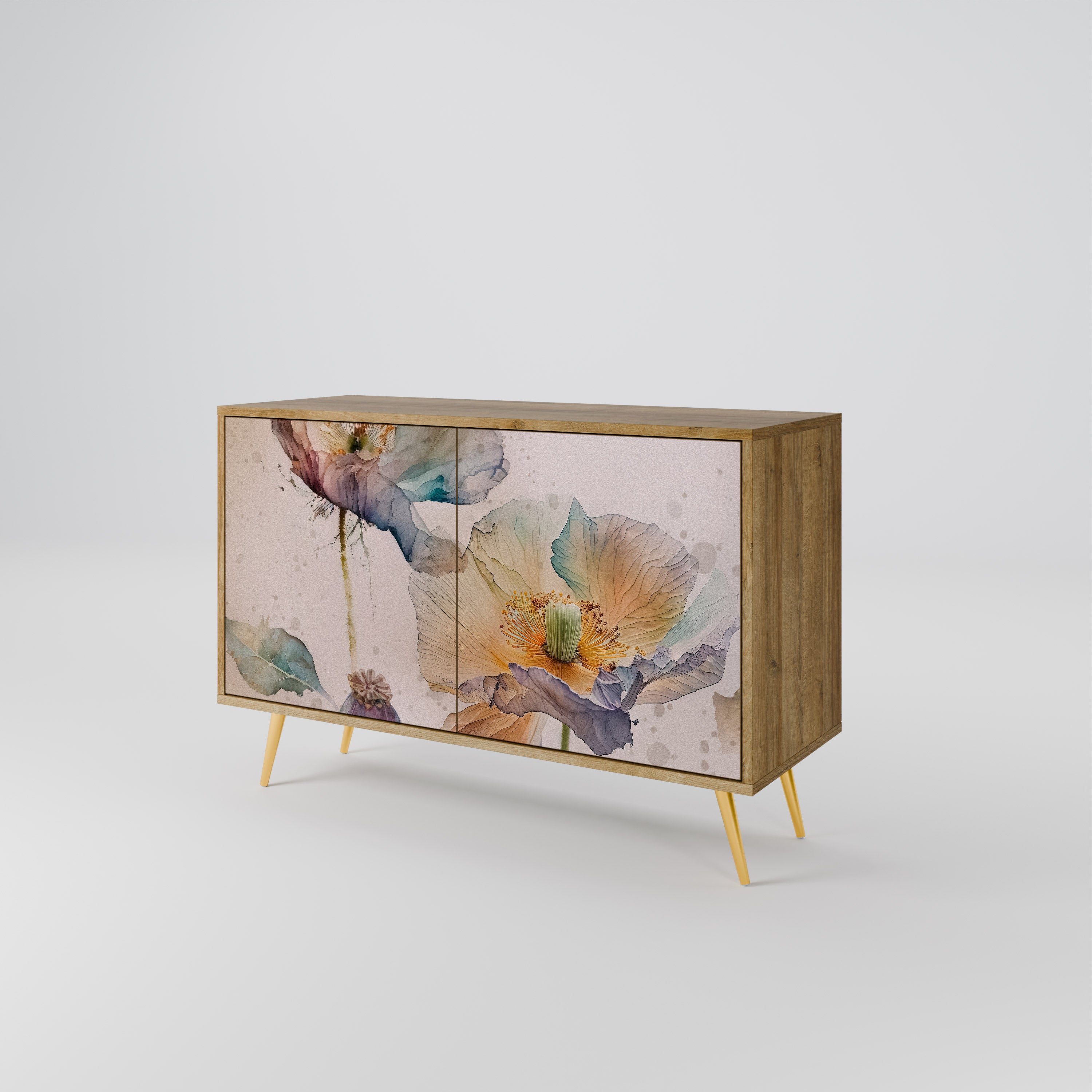 SOFTEN POPPY 2-Door Sideboard in Oak Effect