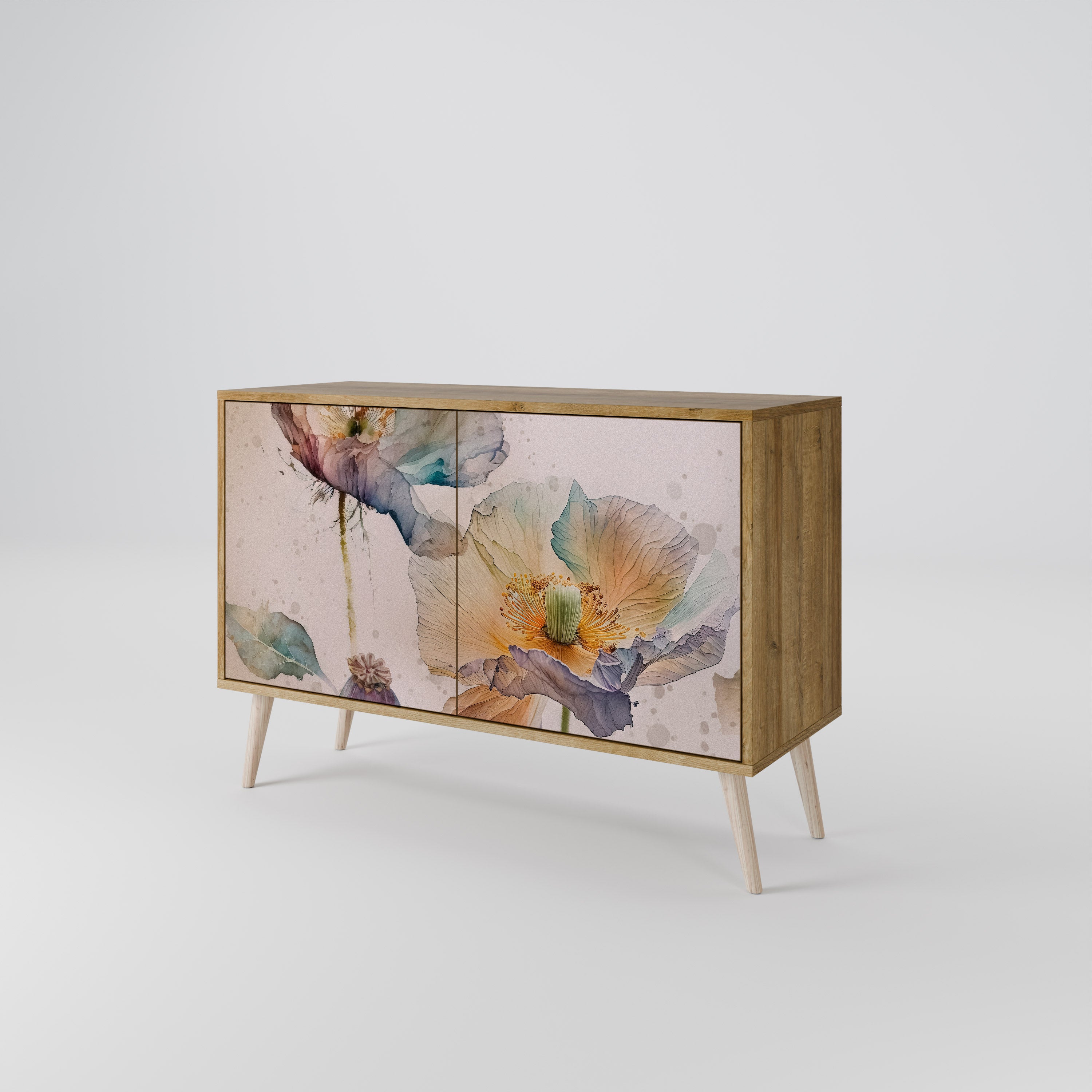 SOFTEN POPPY 2-Door Sideboard in Oak Effect