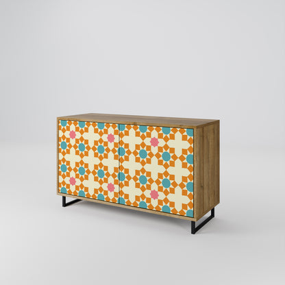 BLOMMAD DECOR 2-dörrars skänk i ekeffekt