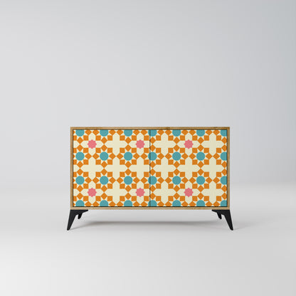BLOMMAD DECOR 2-dörrars skänk i ekeffekt