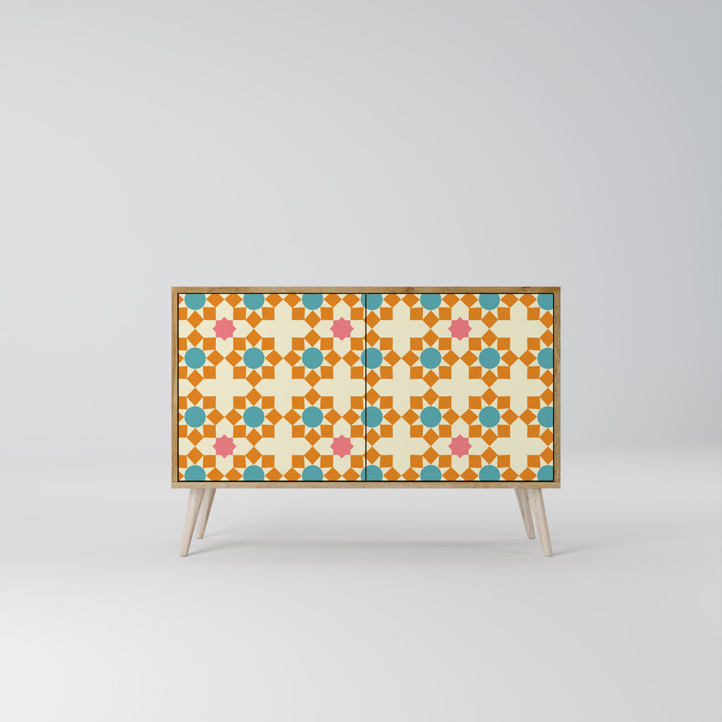 FLORAL DECOR 2-Door Sideboard in Oak Effect