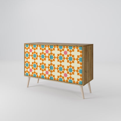 BLOMMAD DECOR 2-dörrars skänk i ekeffekt