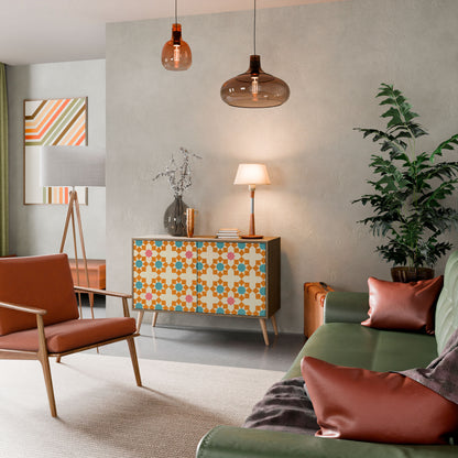 BLOMMAD DECOR 2-dörrars skänk i ekeffekt