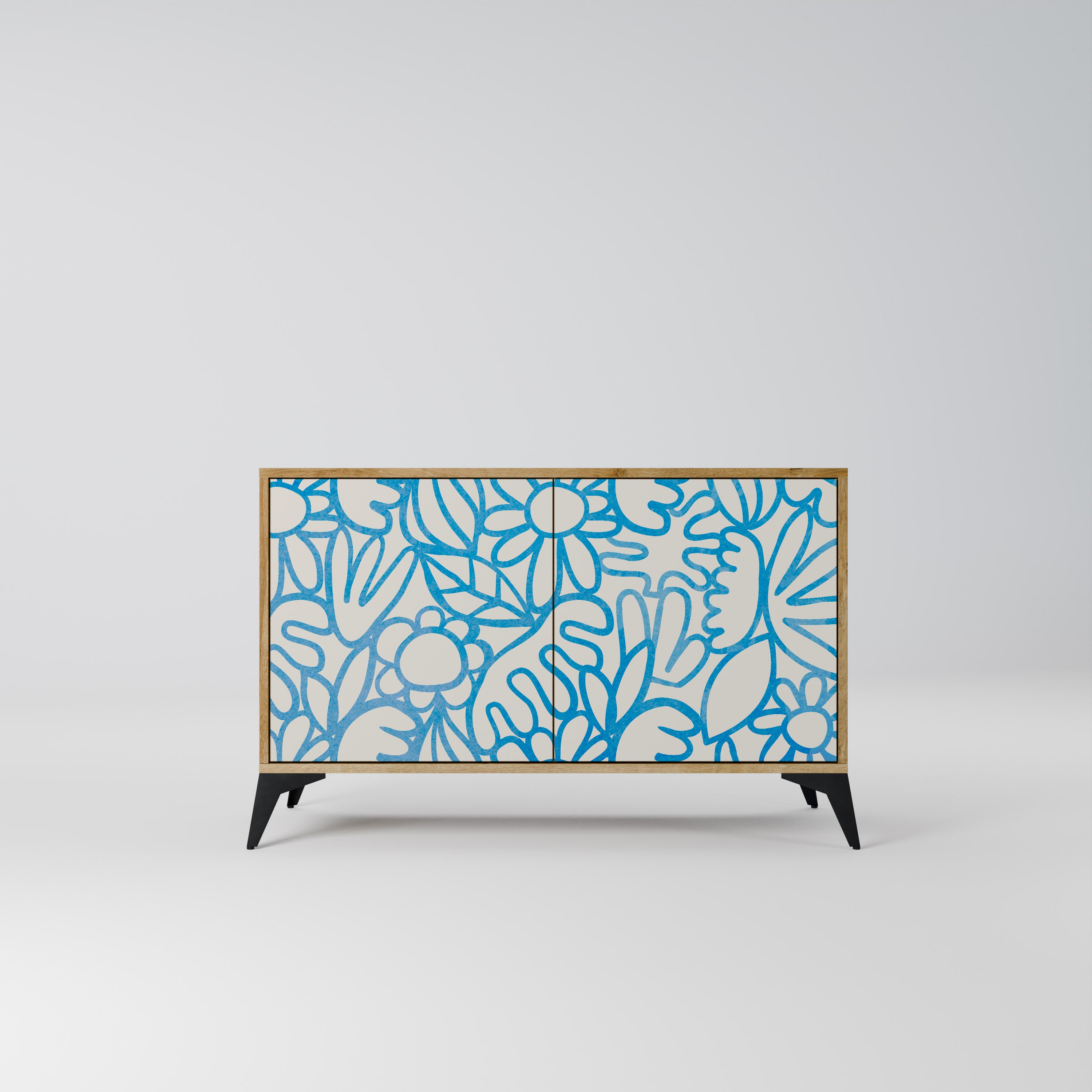 BLOOMY MORNING 2-Door Sideboard in Oak Effect