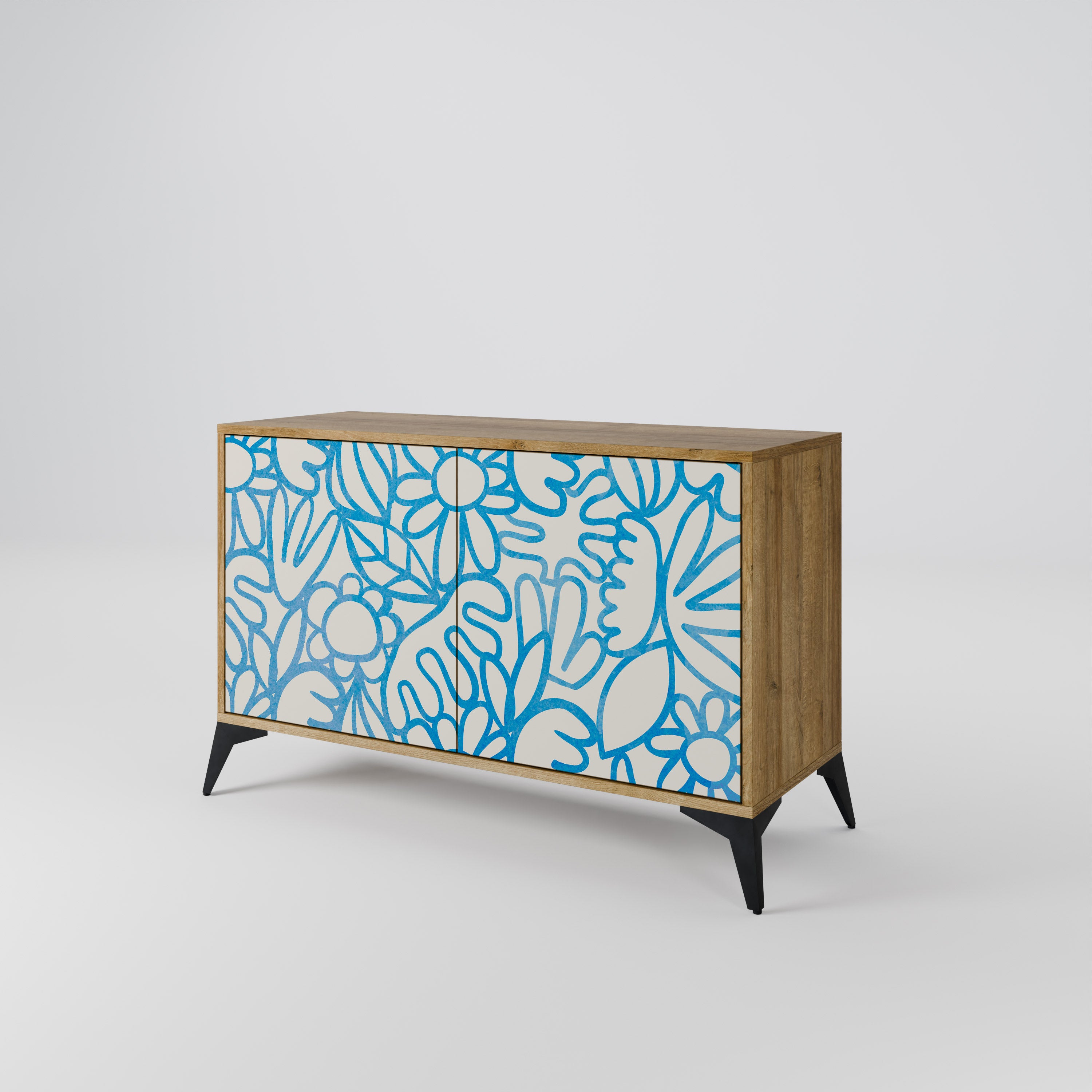 BLOOMY MORNING 2-Door Sideboard in Oak Effect