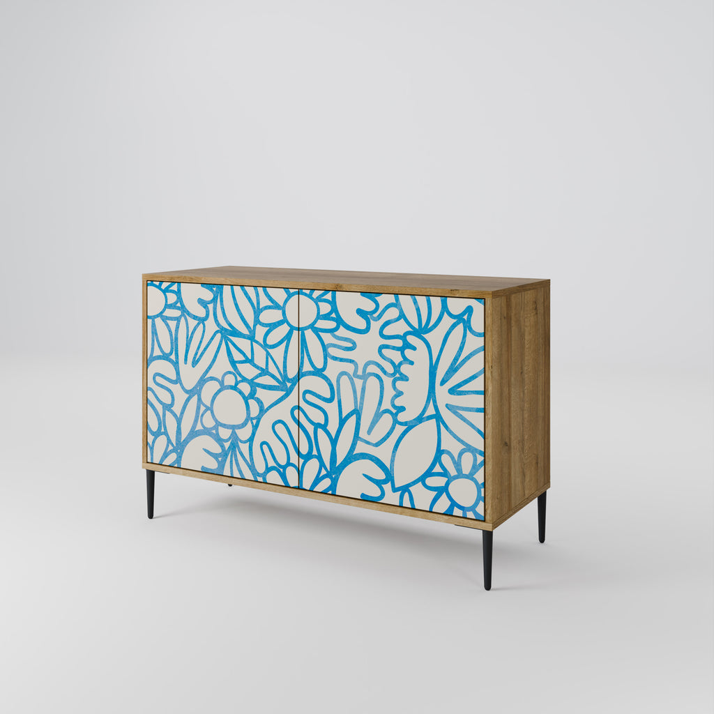 BLOOMY MORNING 2-Door Sideboard in Oak Effect