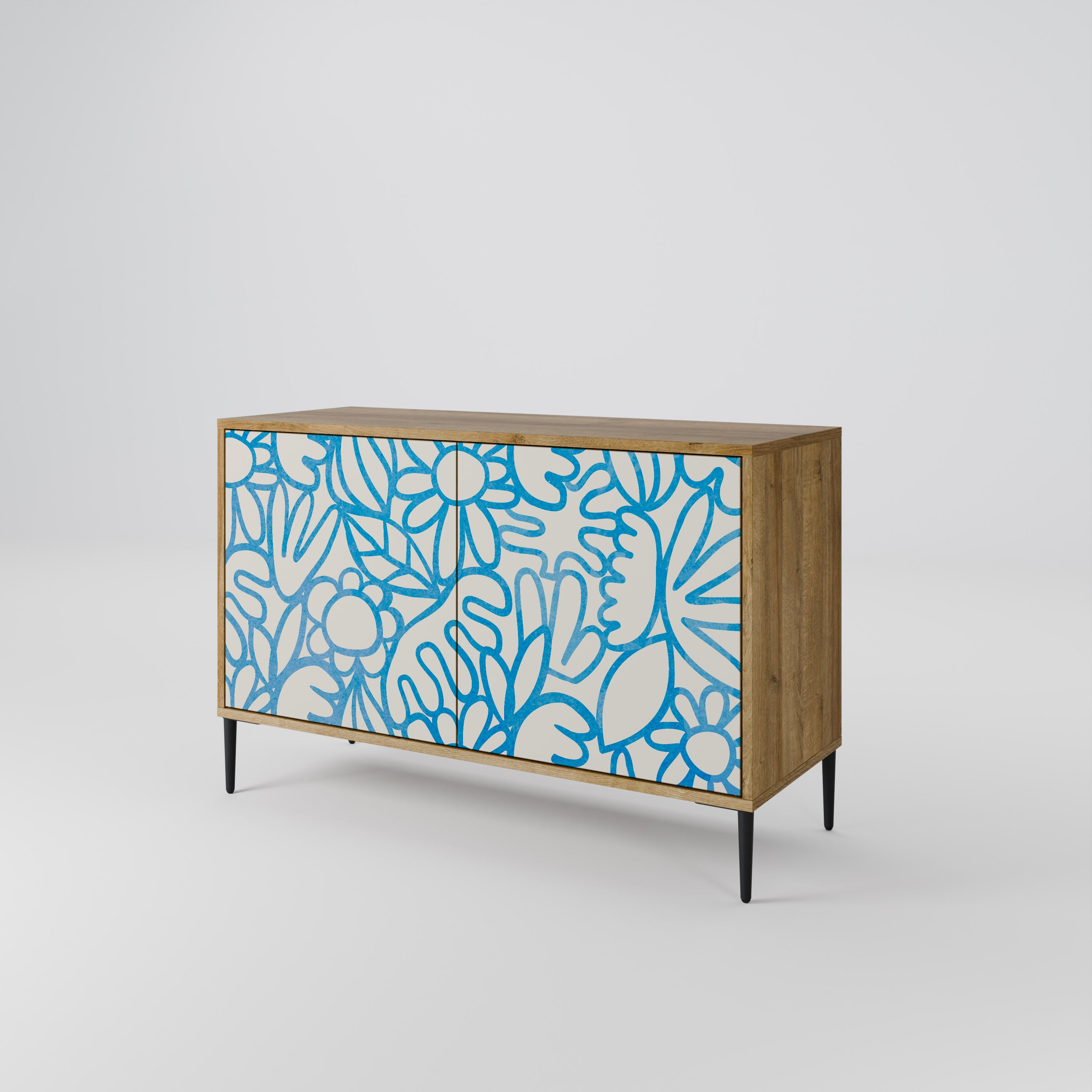 BLOOMY MORNING 2-Door Sideboard in Oak Effect