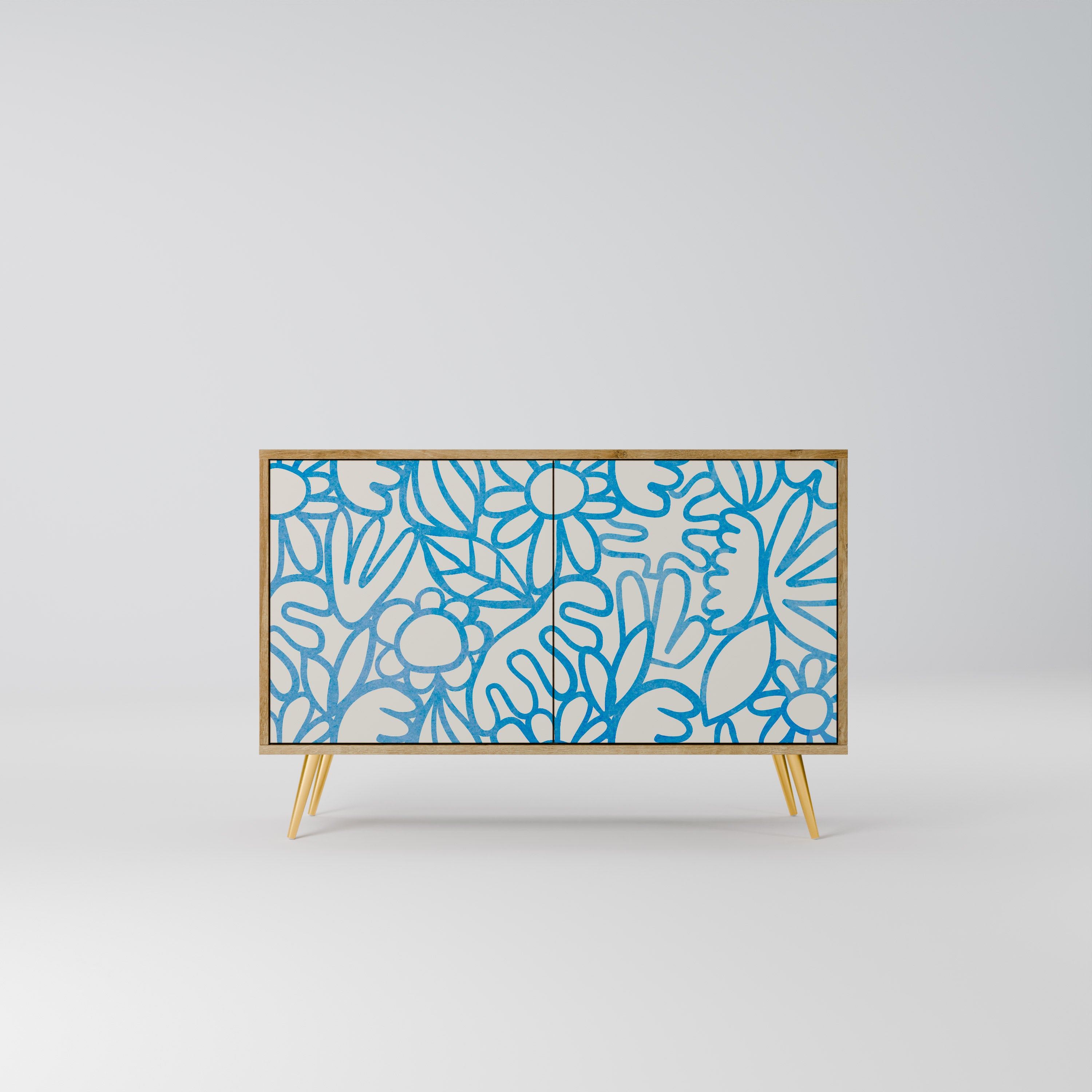 BLOOMY MORNING 2-Door Sideboard in Oak Effect
