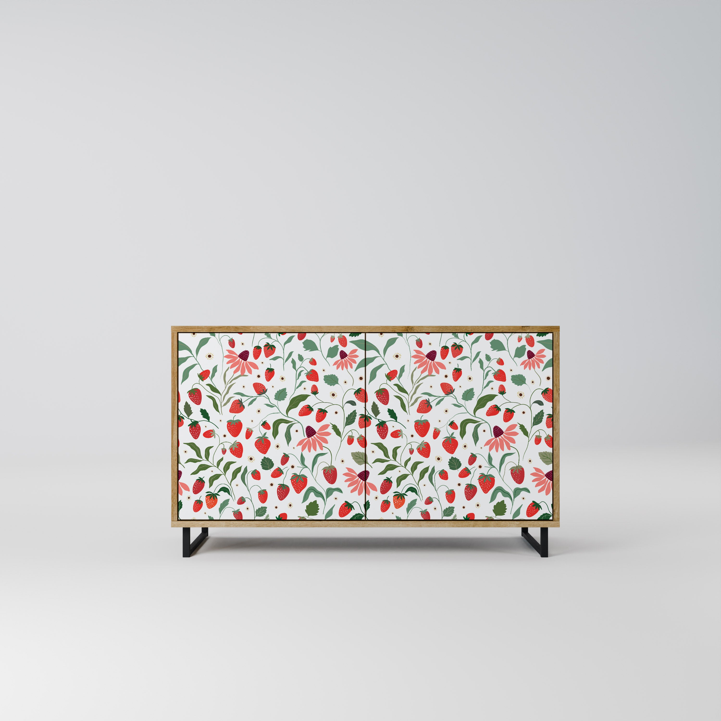 FLOWERS AND STRAWBERRIES 2-Door Sideboard in Oak Effect