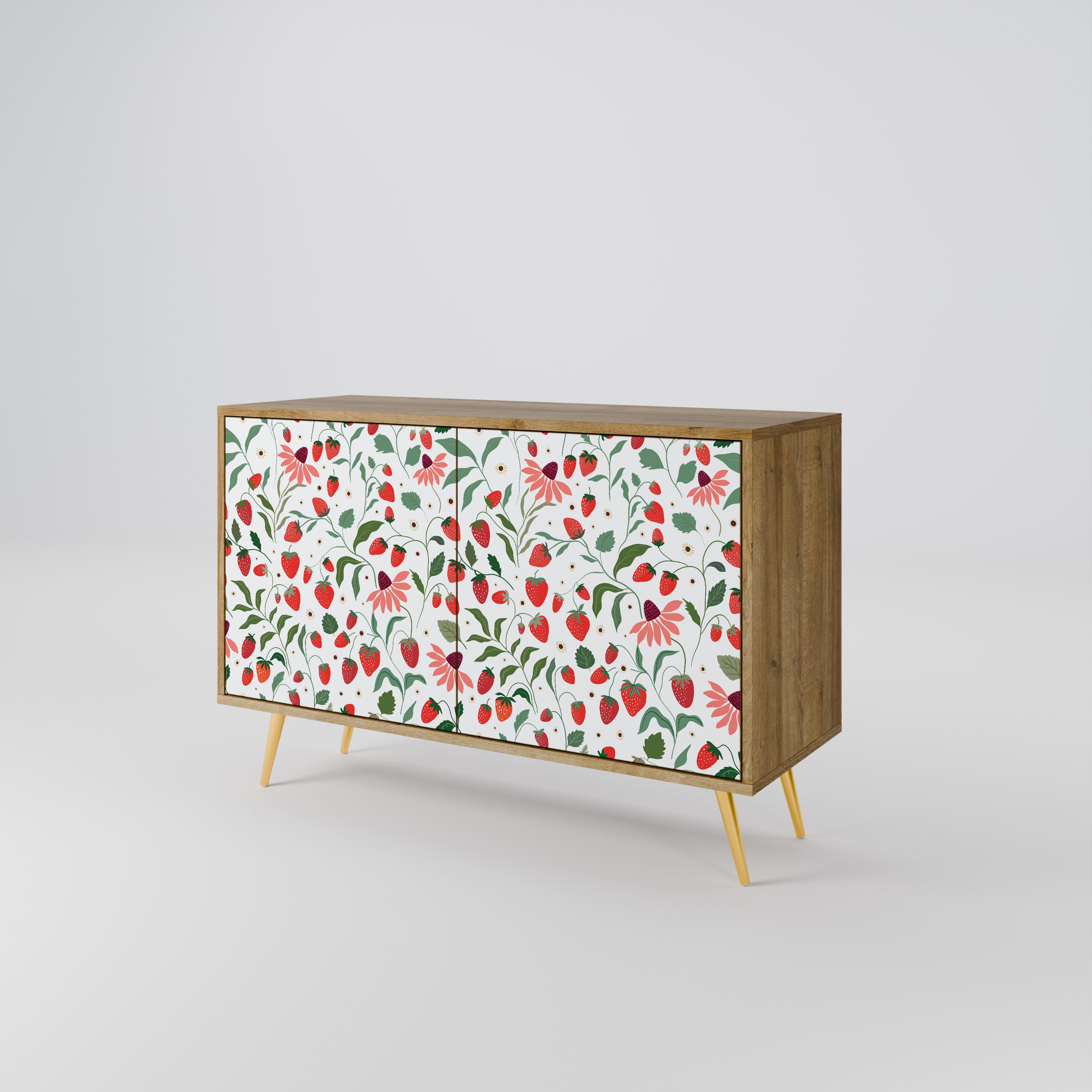 FLOWERS AND STRAWBERRIES 2-Door Sideboard in Oak Effect