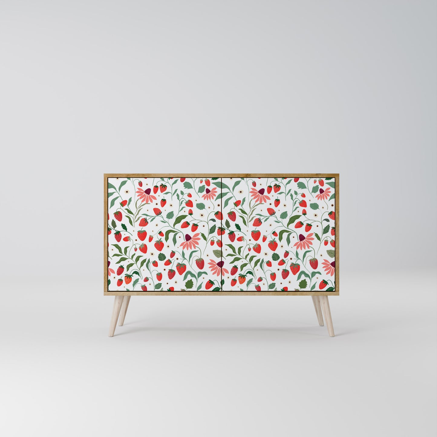 FLOWERS AND STRAWBERRIES 2-Door Sideboard in Oak Effect