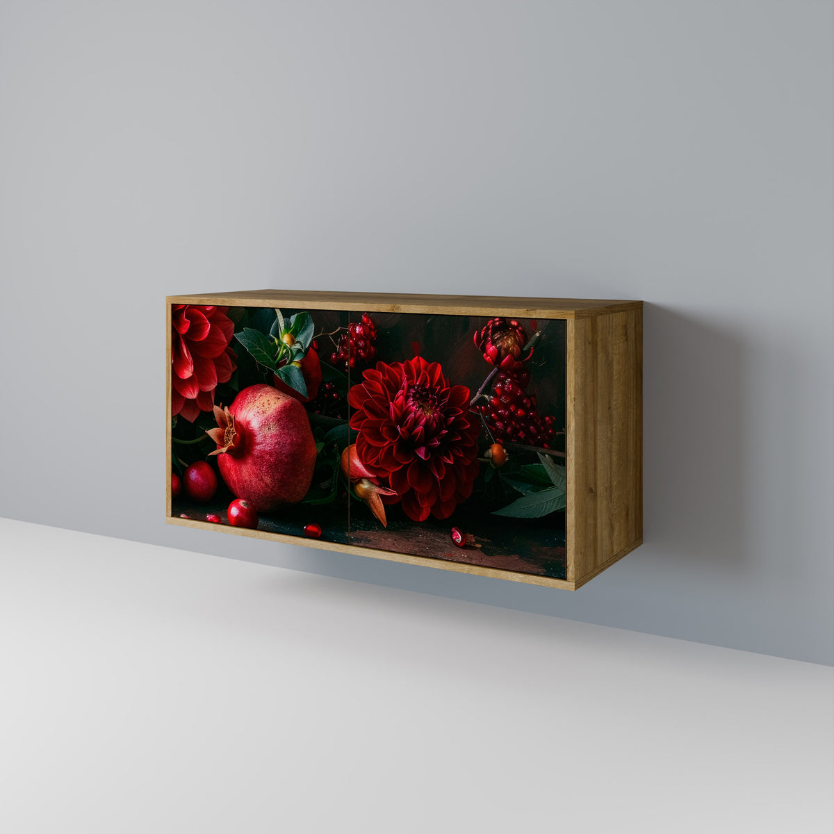 DAHLIAS AND POMEGRANATES Skänk med två dörrar