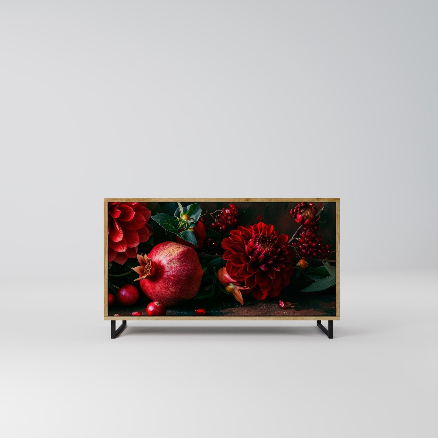 DAHLIAS AND POMEGRANATES 2-Door Sideboard in Oak Effect