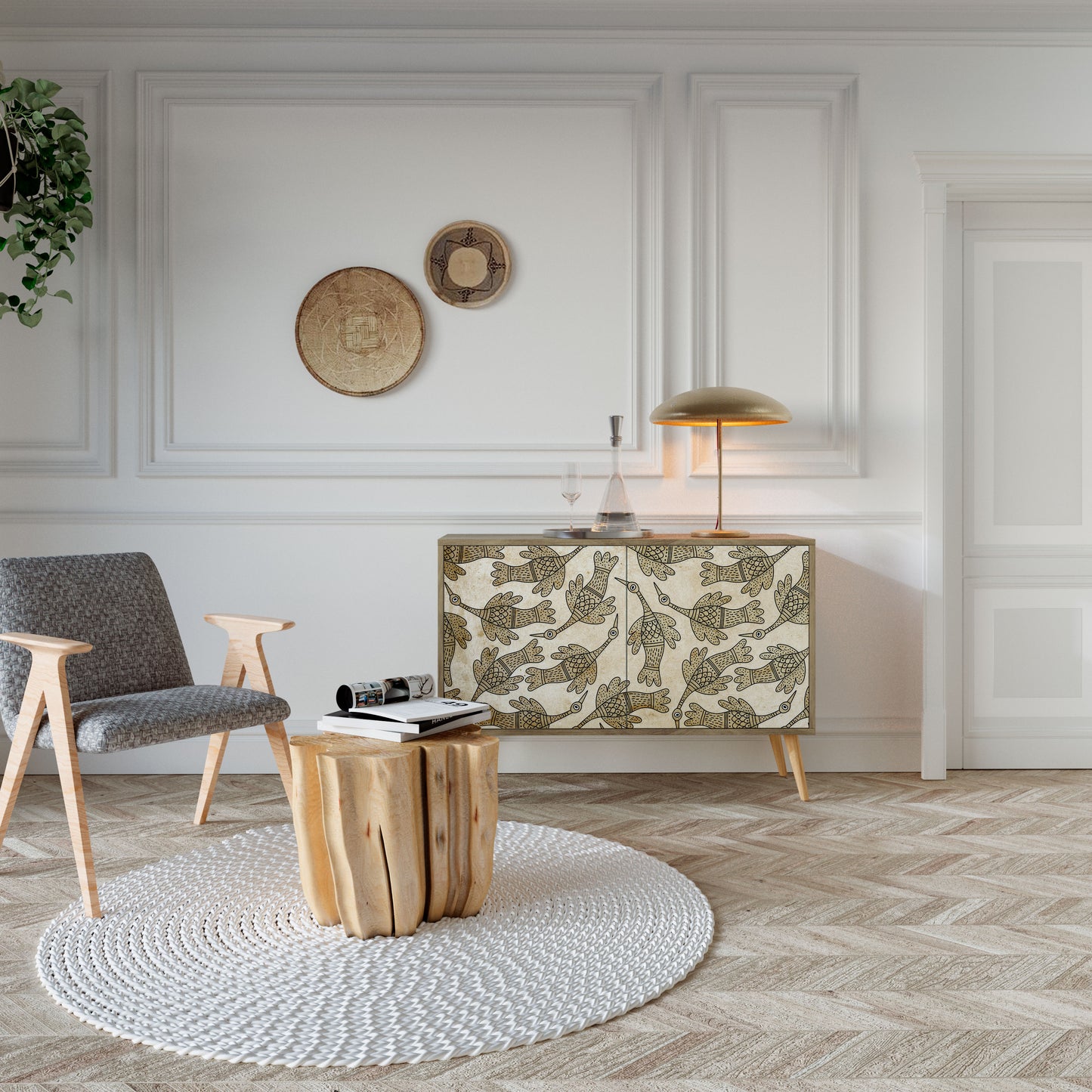 ALMONDINE SONGBIRD 2-Door Sideboard in Oak Effect