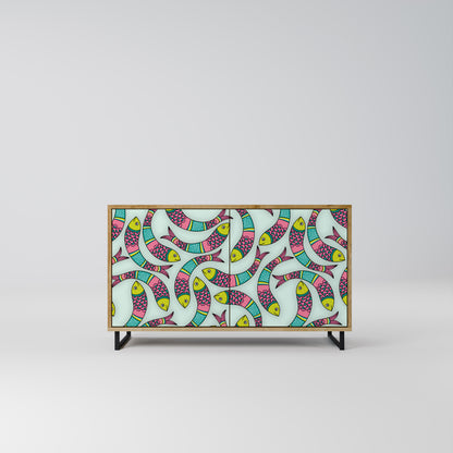 INDIAN FISH 2-Door Sideboard in Oak Effect