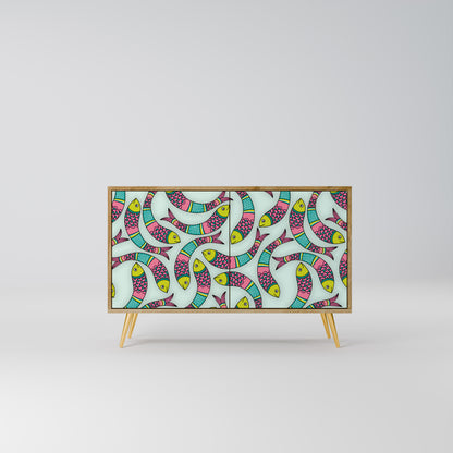 INDIAN FISH 2-Door Sideboard in Oak Effect